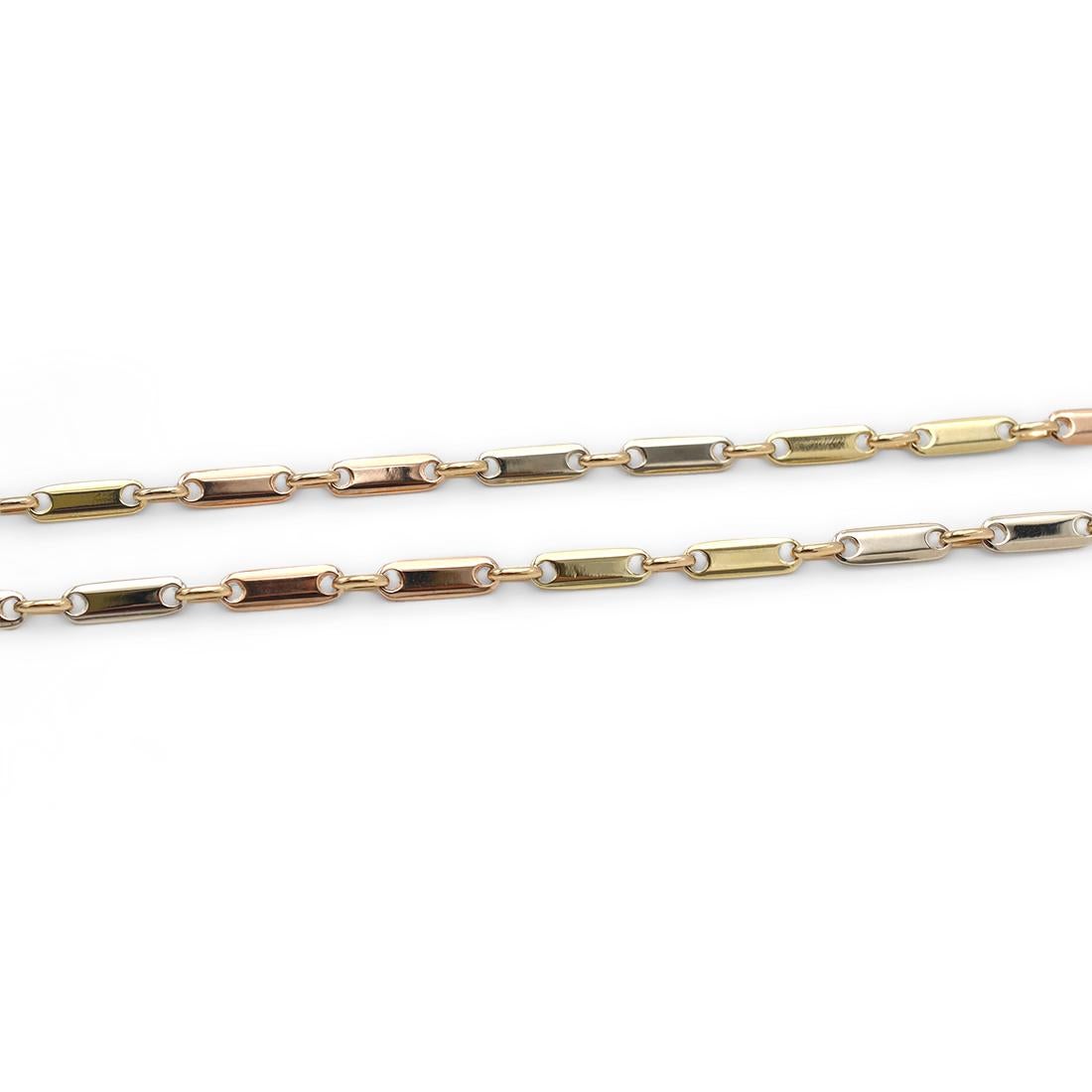 Women's or Men's Multi-Color Gold Link Necklace