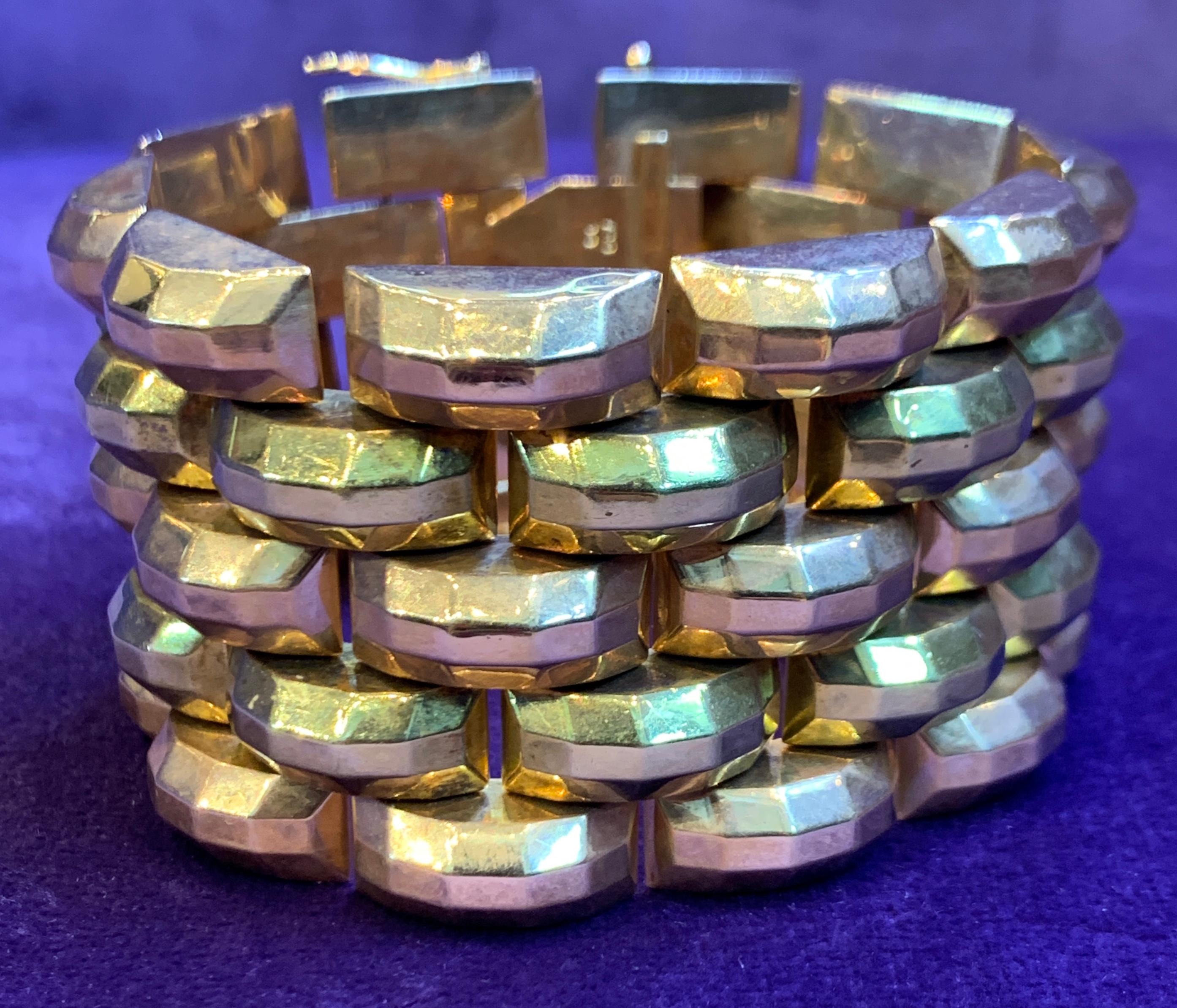 Multi Color Gold Retro Tank Bracelet 5