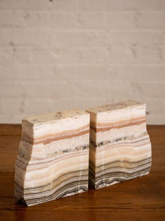 Multi-Color Granite Slab Bookends, Pair