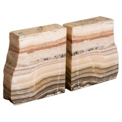 Multi-Color Granite Slab Bookends, Pair