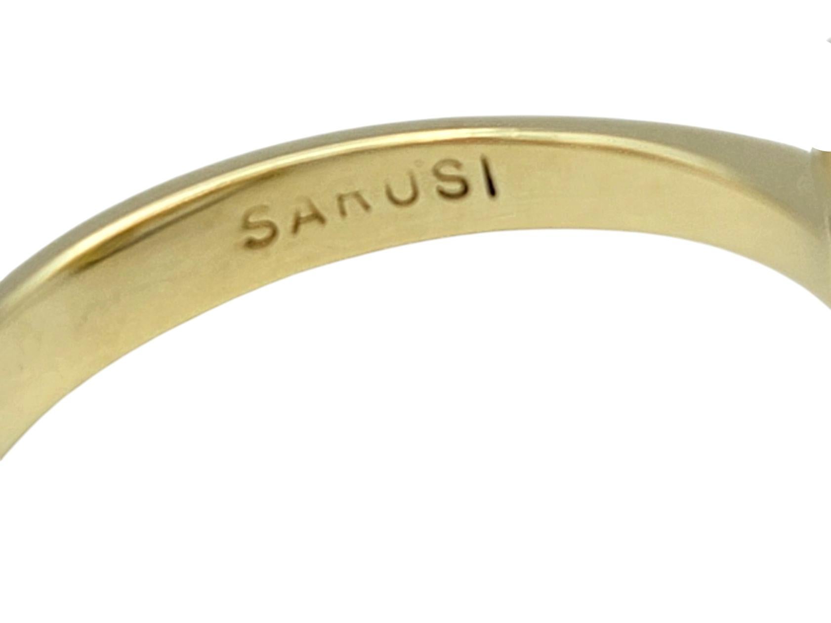 Anello a grappolo con gemme verdi, blu e rosa multicolore in oro giallo 14 carati in vendita 5