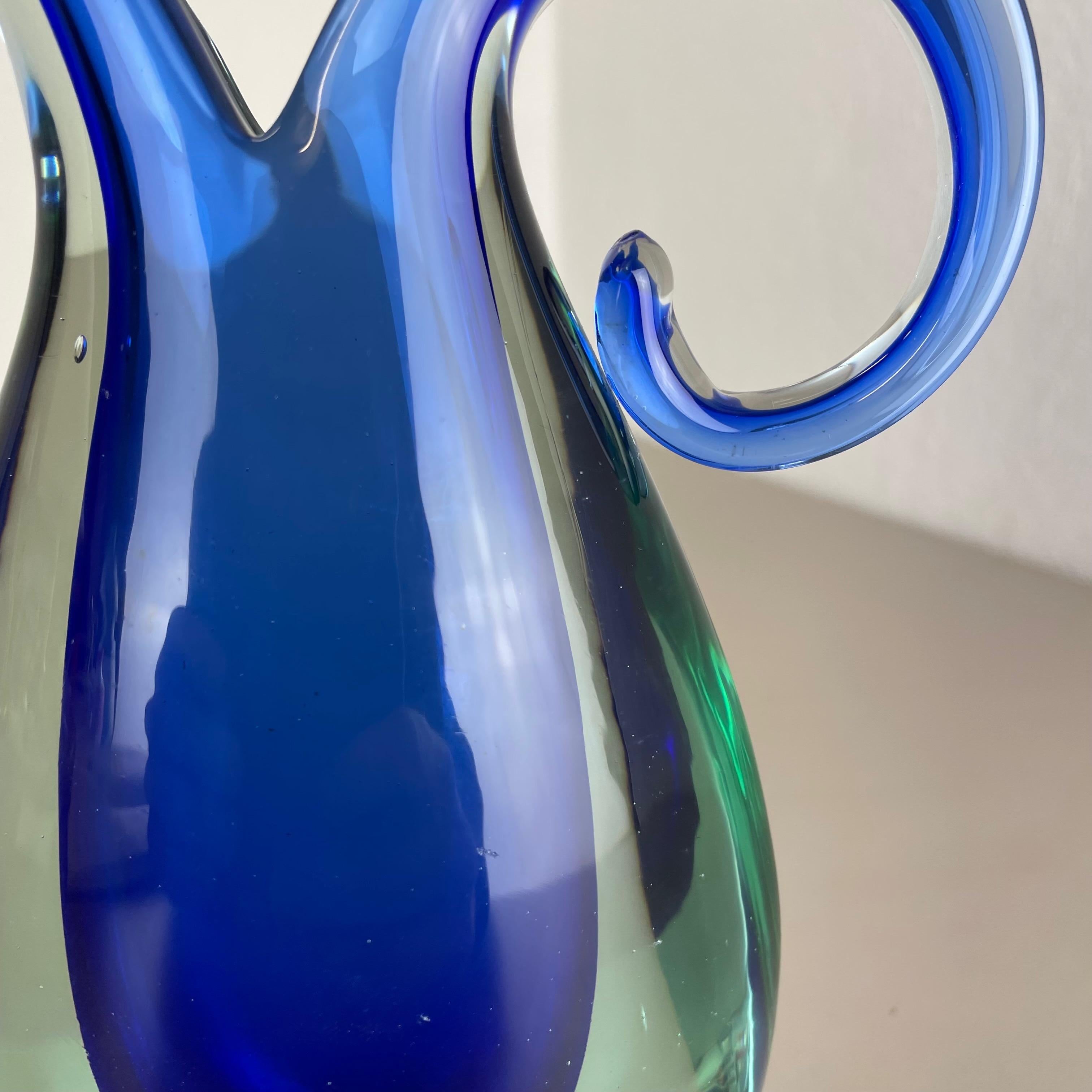 Multi-Color Heavy Large Murano Glass Sommerso Vase by Flavio Poli, Italy, 1970s For Sale 3