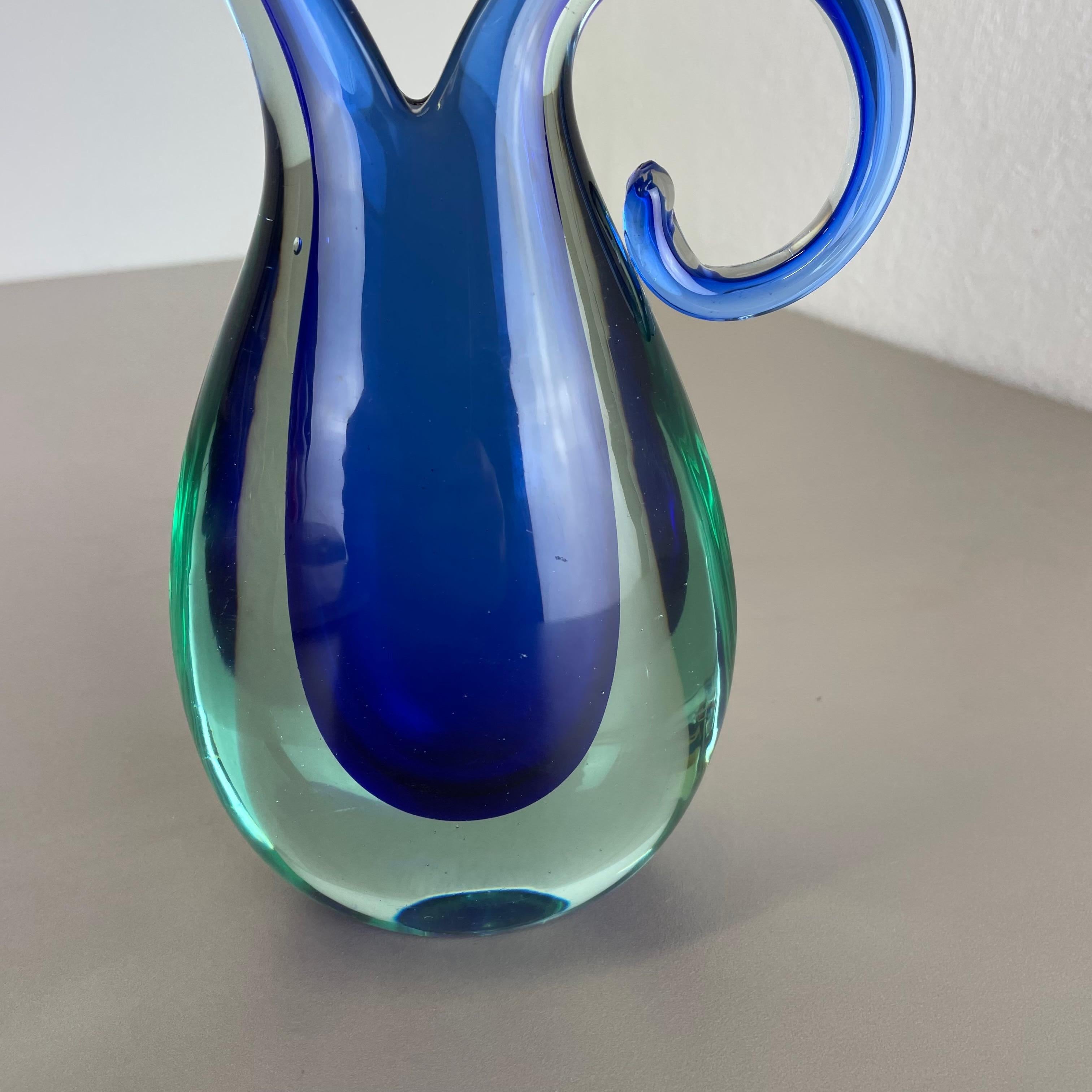 Multi-Color Heavy Large Murano Glass Sommerso Vase by Flavio Poli, Italy, 1970s For Sale 7