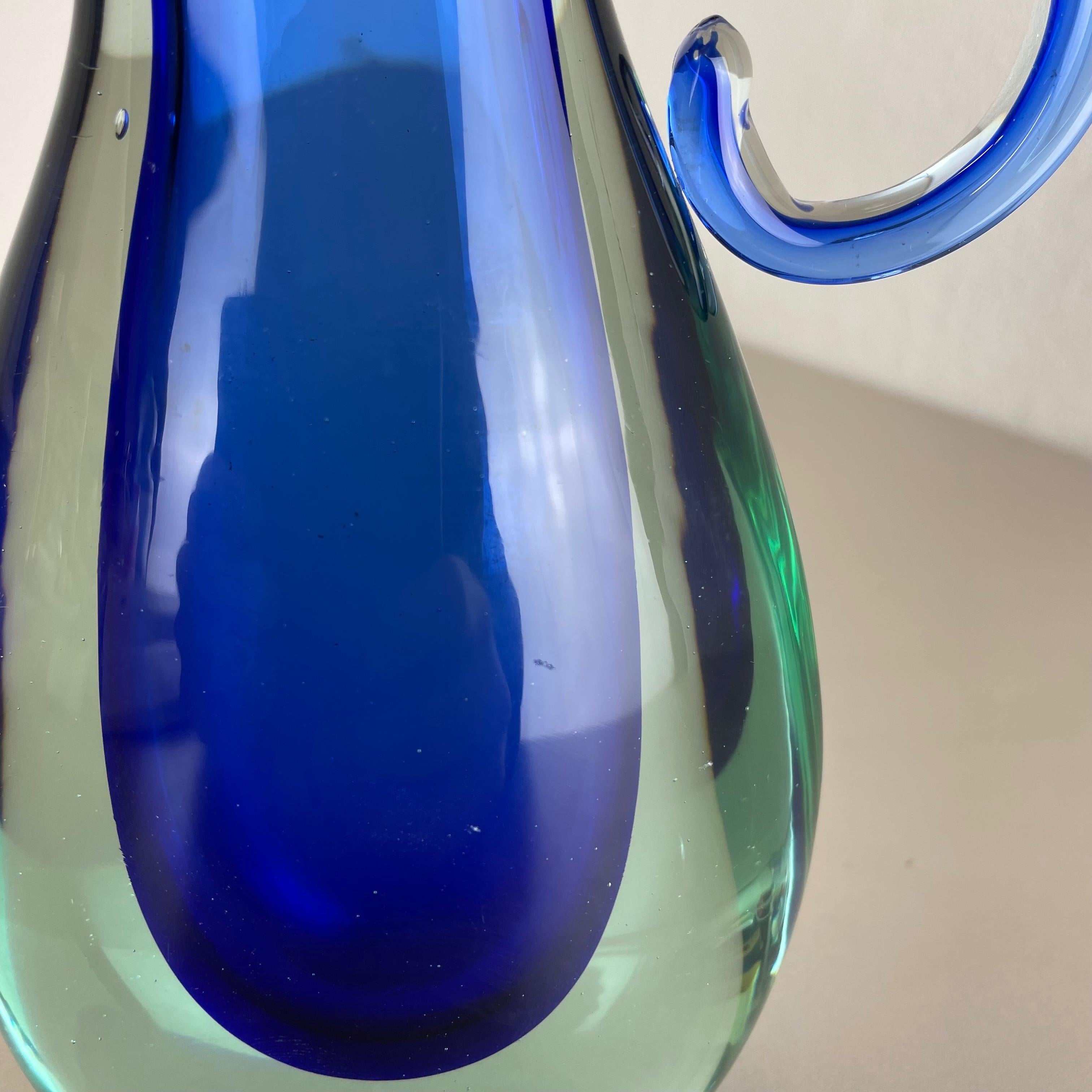 Multi-Color Heavy Large Murano Glass Sommerso Vase by Flavio Poli, Italy, 1970s For Sale 8