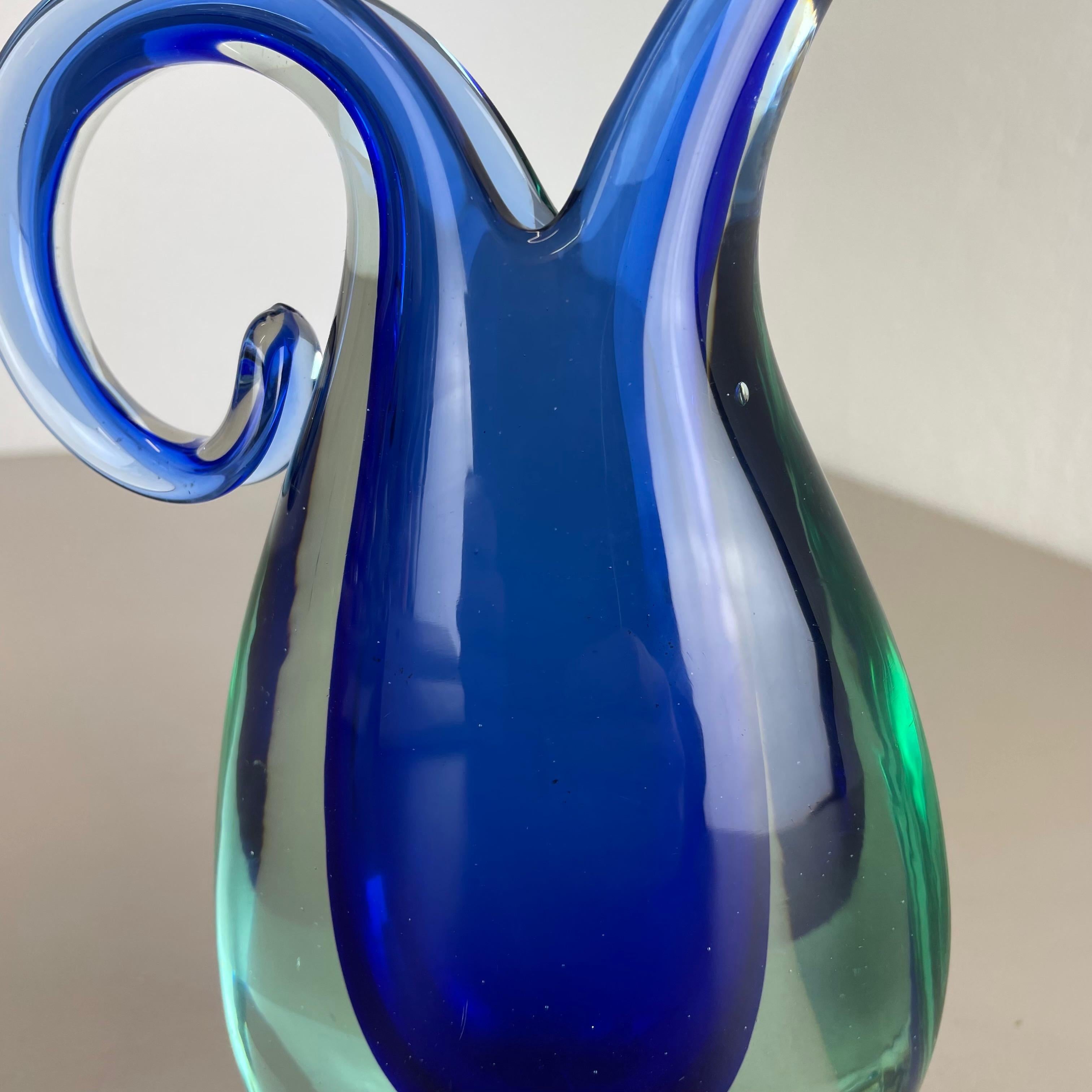 Multi-Color Heavy Large Murano Glass Sommerso Vase by Flavio Poli, Italy, 1970s For Sale 9