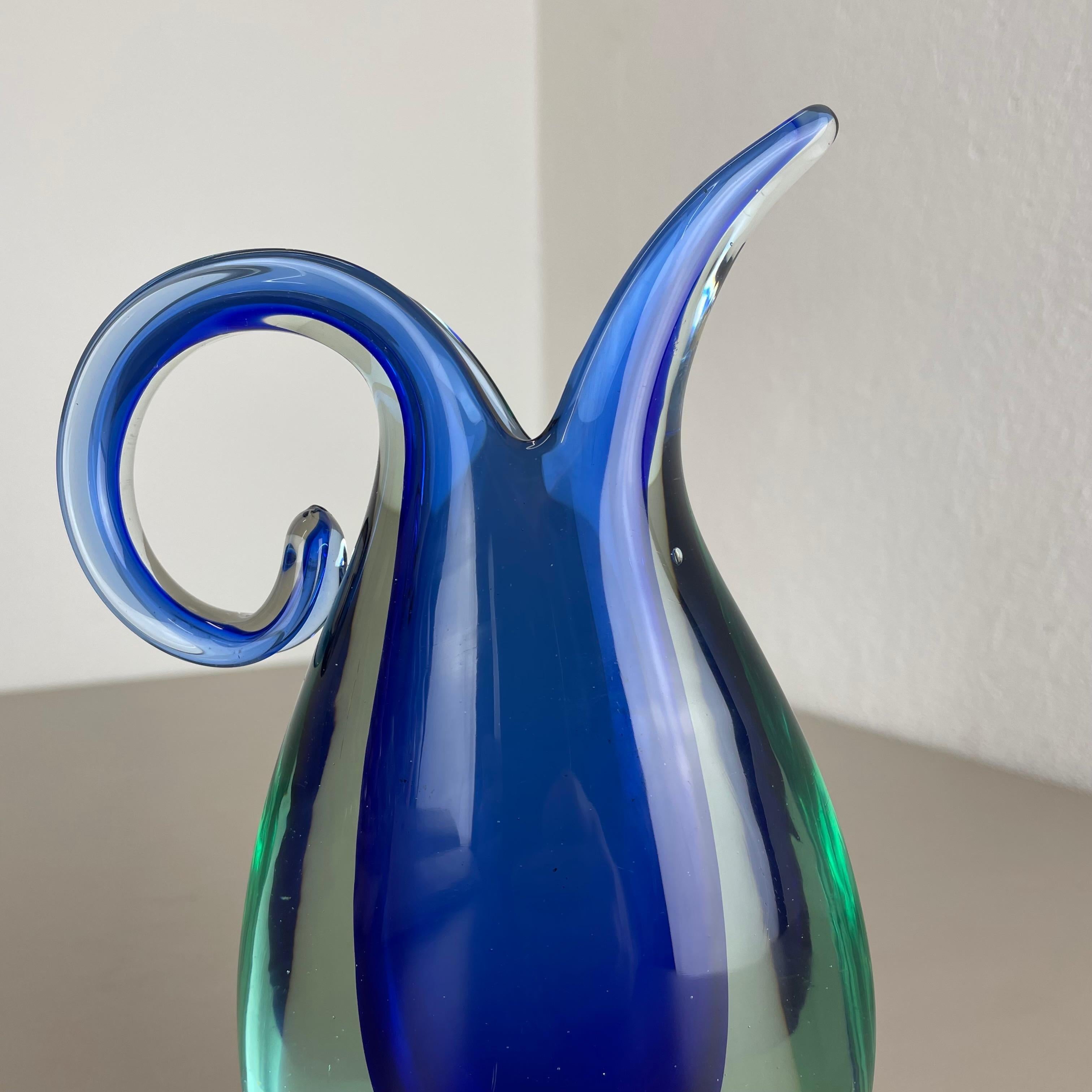 Multi-Color Heavy Large Murano Glass Sommerso Vase by Flavio Poli, Italy, 1970s For Sale 10