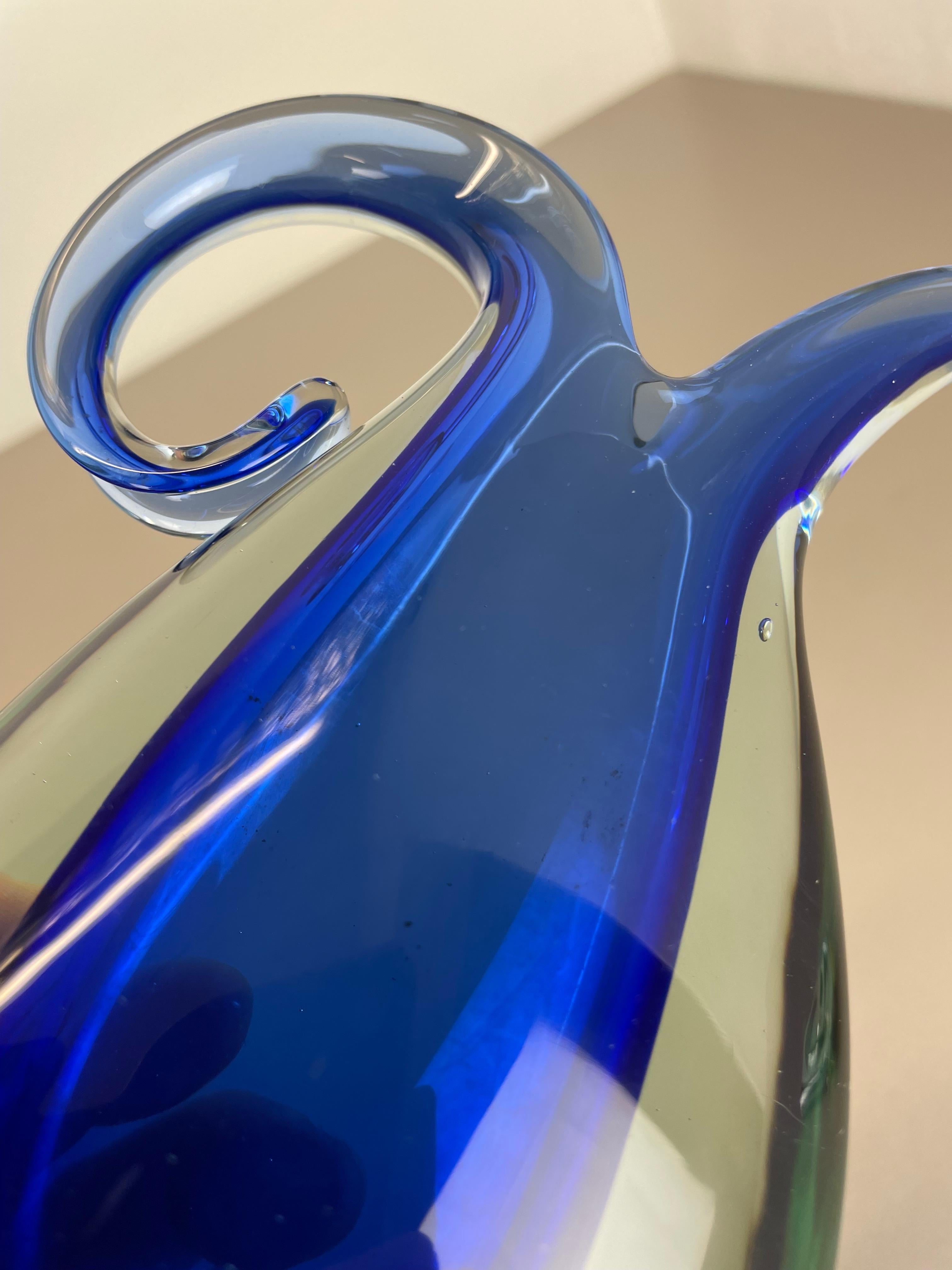 Mehrfarbige schwere große Murano Glass Sommerso Vase von Flavio Poli, Italien, 1970er Jahre im Angebot 10