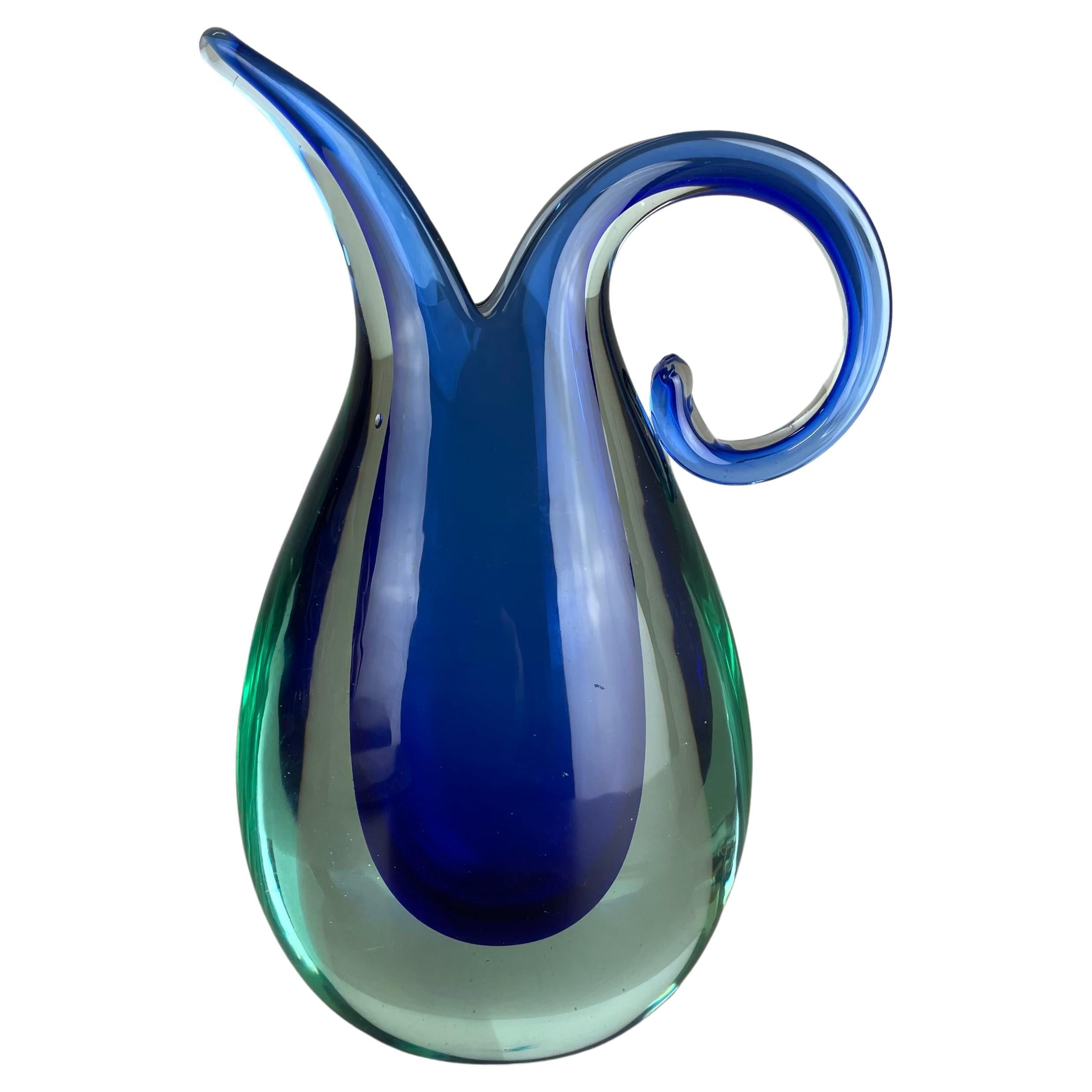 Multi-Color Heavy Large Murano Glass Sommerso Vase by Flavio Poli, Italy, 1970s For Sale