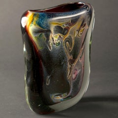 Multi-Color Heavy Murano Glass Sommerso Vase