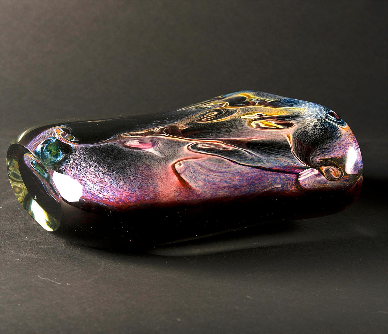 Vase Sommerso en verre de Murano épais multicolore Excellent état - En vente à Troy, MI