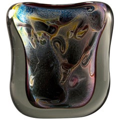 Vintage Multi-Color Heavy Murano Glass Sommerso Vase