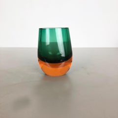 Multi-Color Heavy Two Color Murano Glass Sommerso Object Vase Bowl, Italy, 1970s