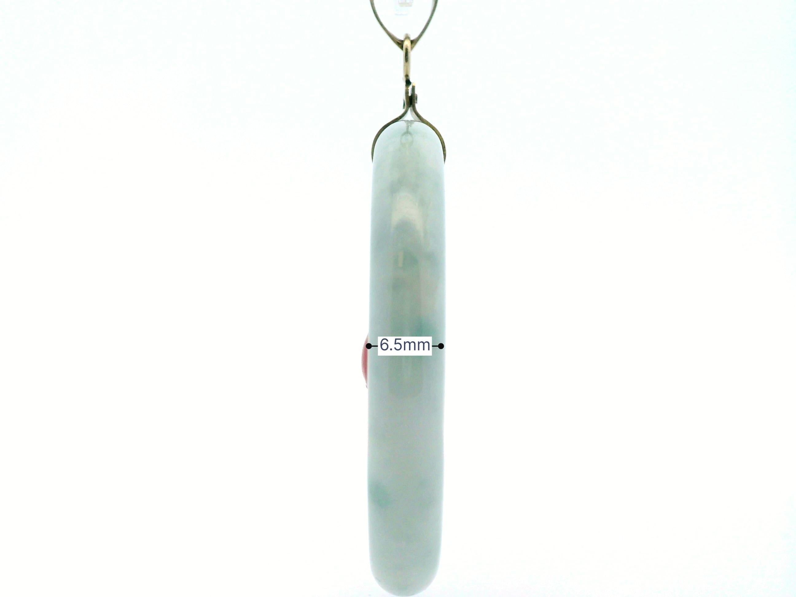 Multi Color Jade + 14k Yellow Gold Pendant For Sale 3