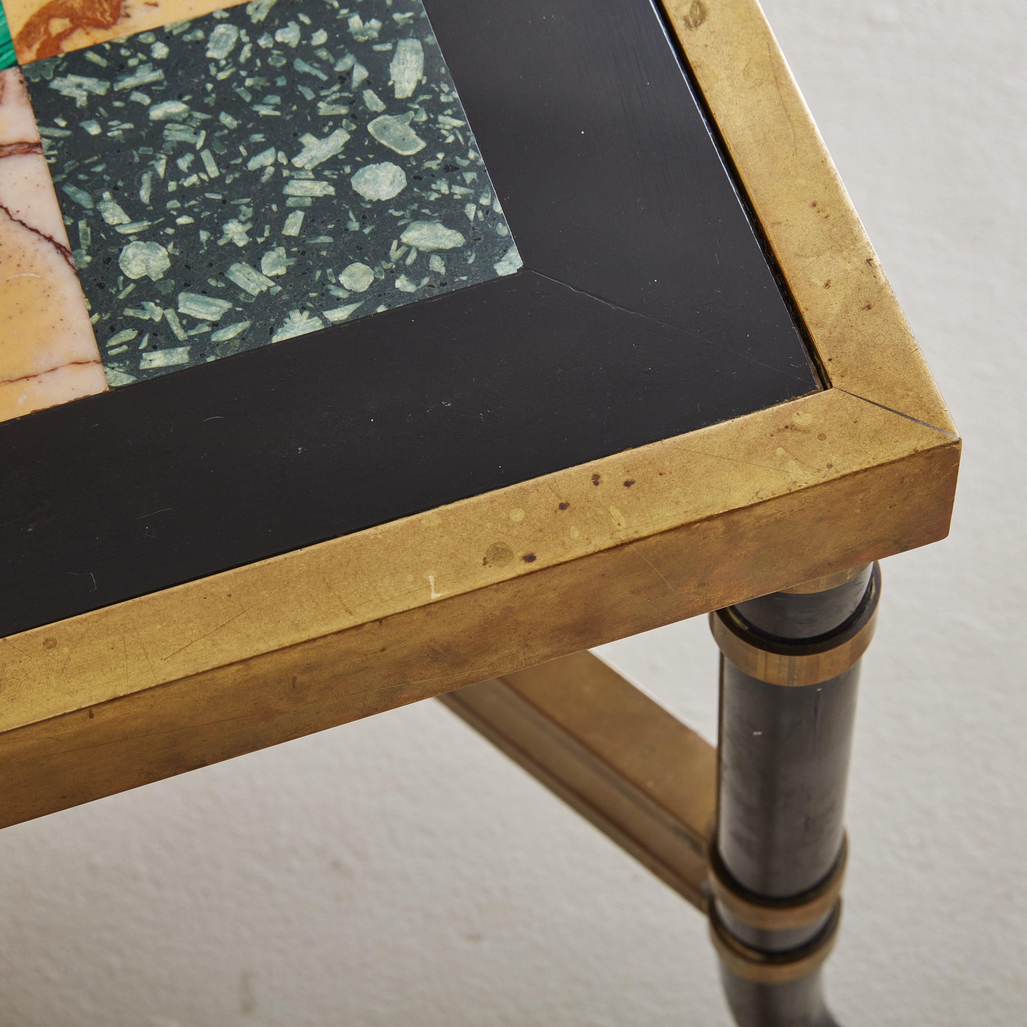 Multi-Color Marble Tile Top Coffee Table, Italy 1960s 3