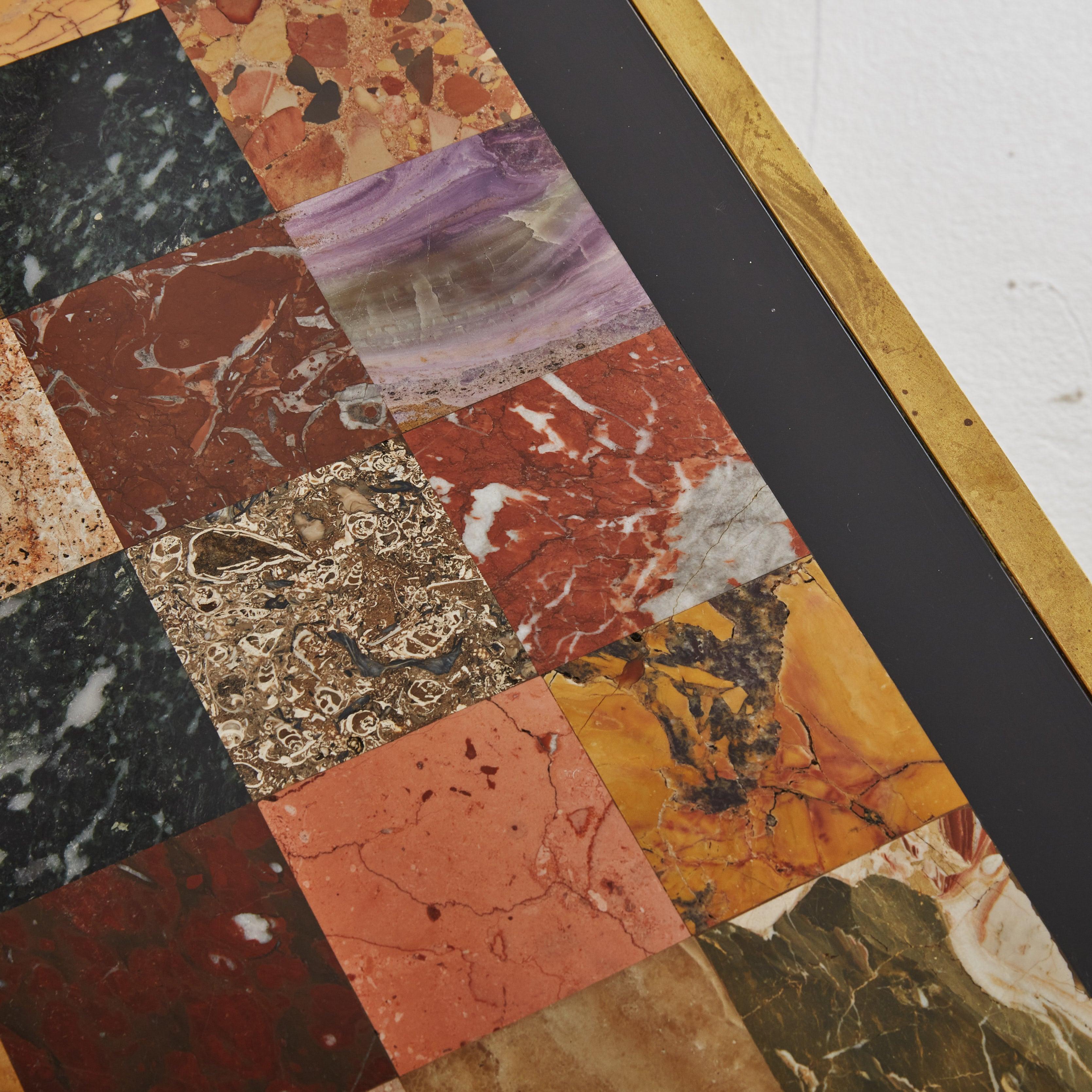 Multi-Color Marble Tile Top Coffee Table, Italy 1960s 1