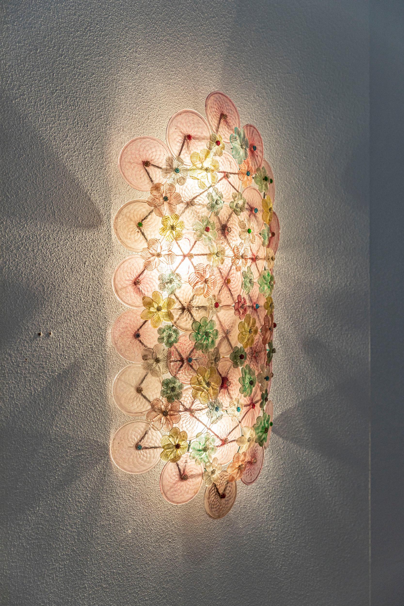 Mid-Century Modern Multi-Color Millefiori Sconce by Barovier & Toso