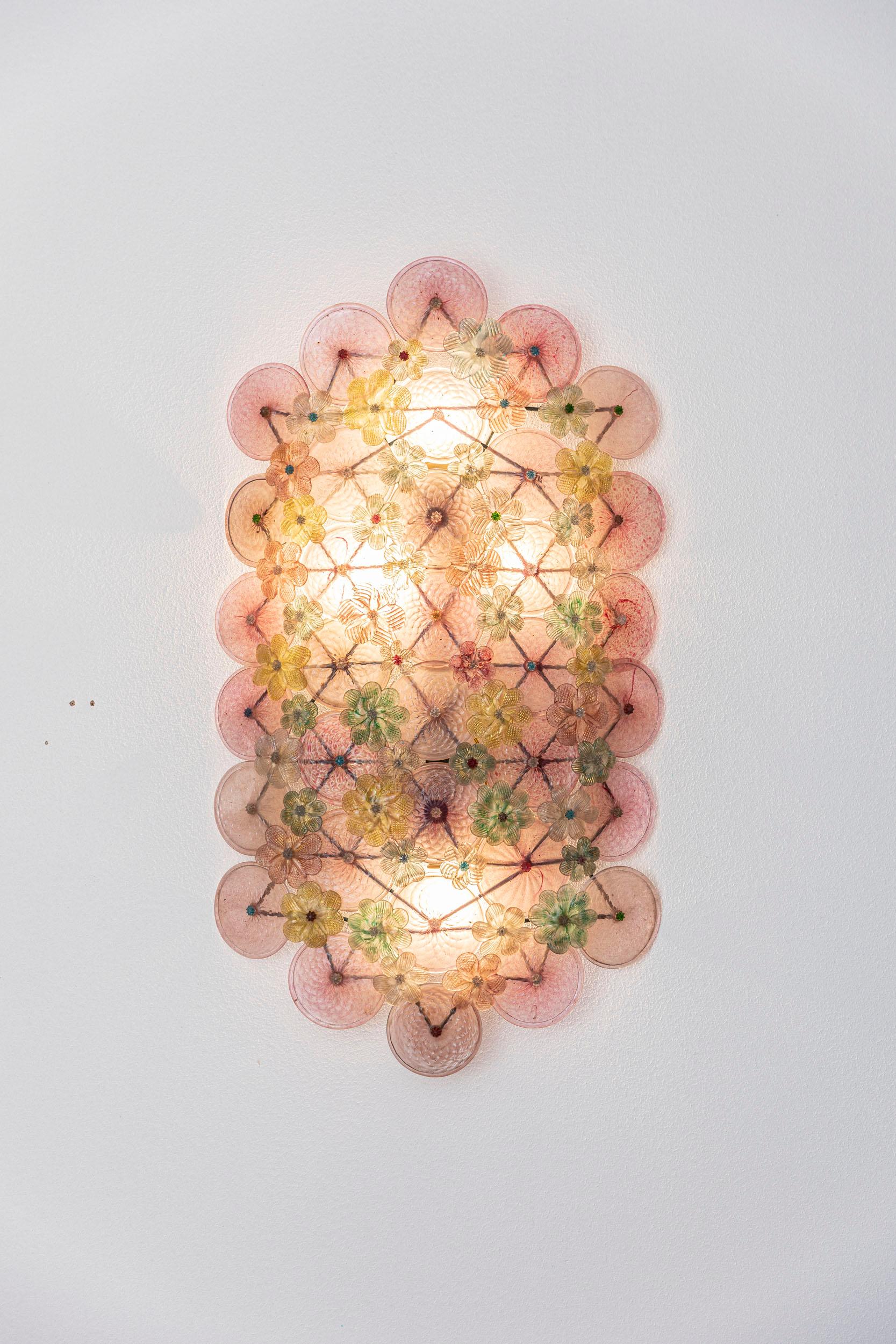 Glass Multi-Color Millefiori Sconce by Barovier & Toso