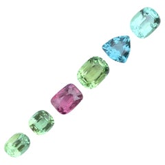 Lot de tourmalines mixtes multicolores de 0,45 à 1,05 carat, pierres naturelles d'Afghanistan