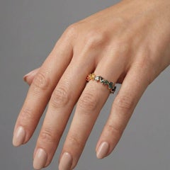 Multi-Color Mixed Shape 14K (18K Custom) Gemstone Eternity Band Ring