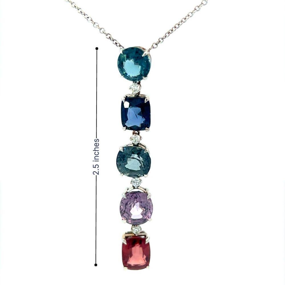 Contemporary 19.39 Carat Gem and Diamond Pendant Necklace For Sale