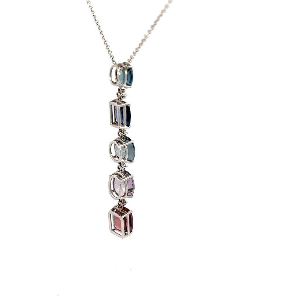 Mixed Cut 19.39 Carat Gem and Diamond Pendant Necklace For Sale