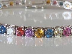 Multi-Color Montana Sapphire and Diamond Tennis Bracelet