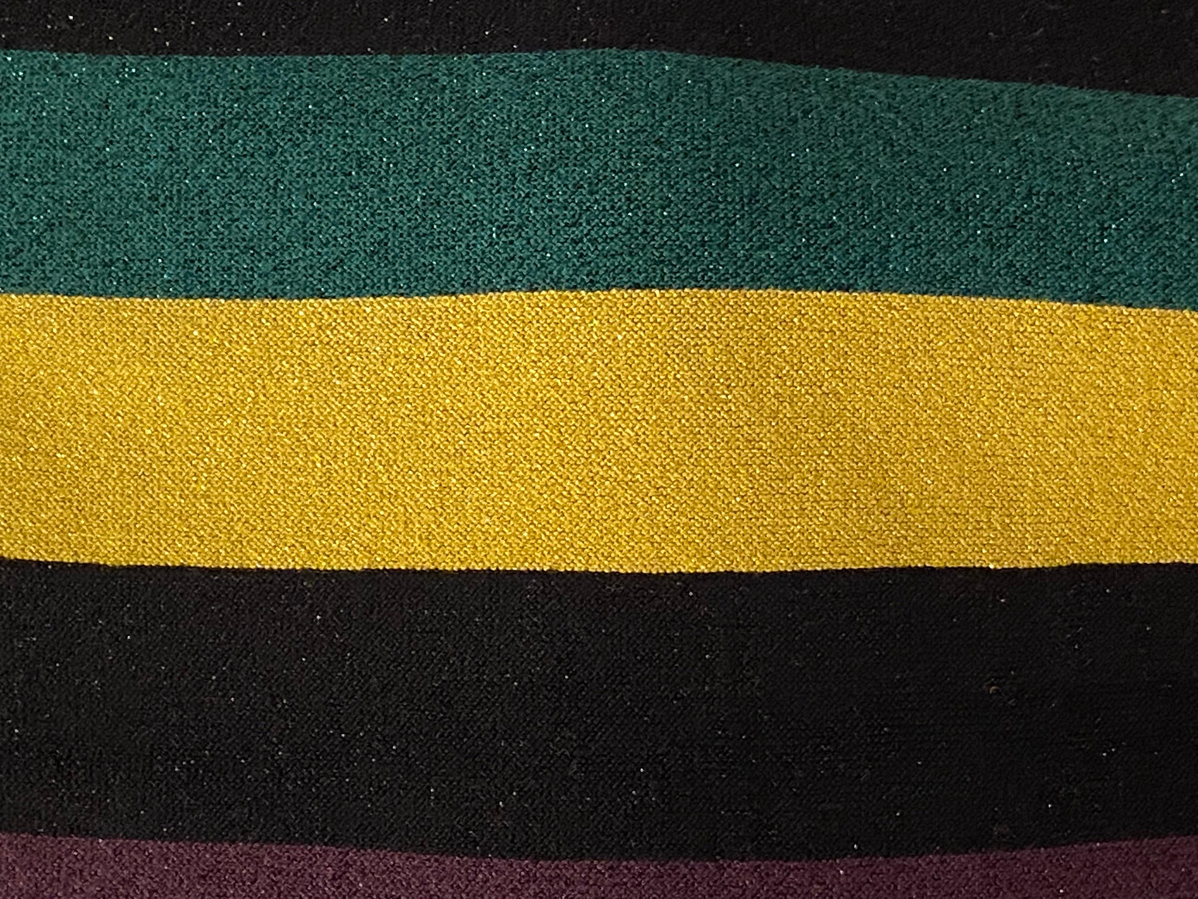 Multi-Color Multi-Stripe Gentle Metallic  Pullover Knit Scoop-Neck Top 5