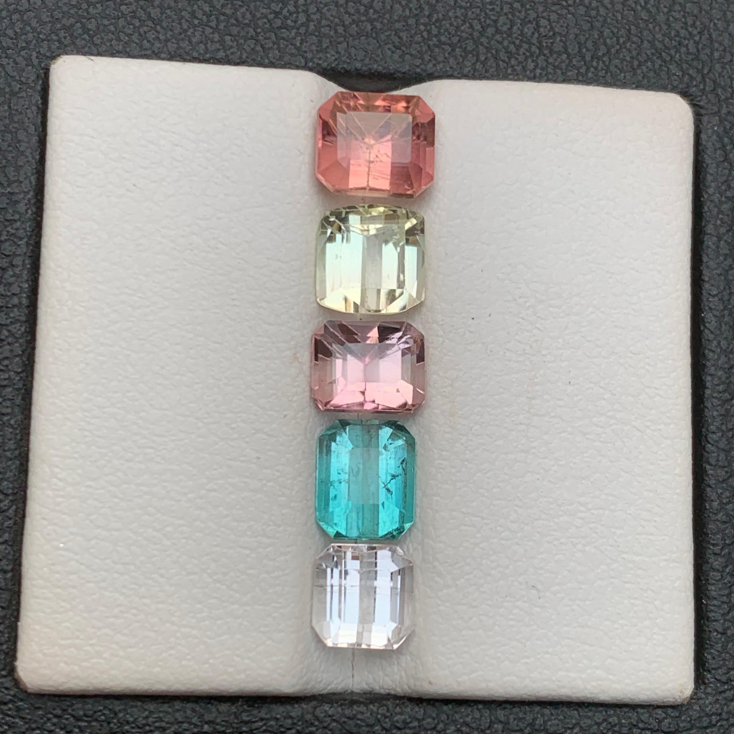 Multi Color Natural Tourmaline Bracelet, Necklace Loose Gemstones Lot 6.24 Carat For Sale 4
