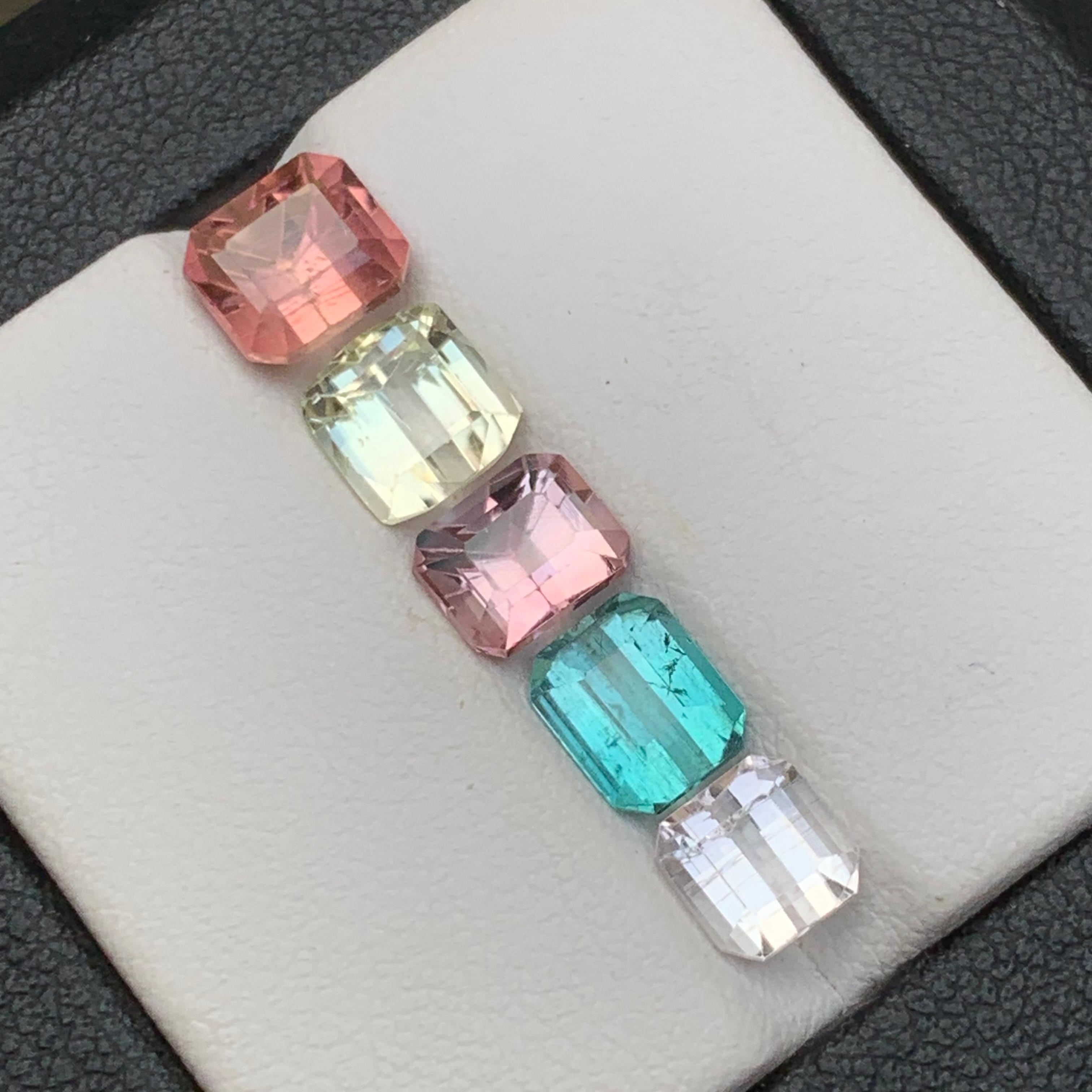 Multi Color Natural Tourmaline Bracelet, Necklace Loose Gemstones Lot 6.24 Carat For Sale 5