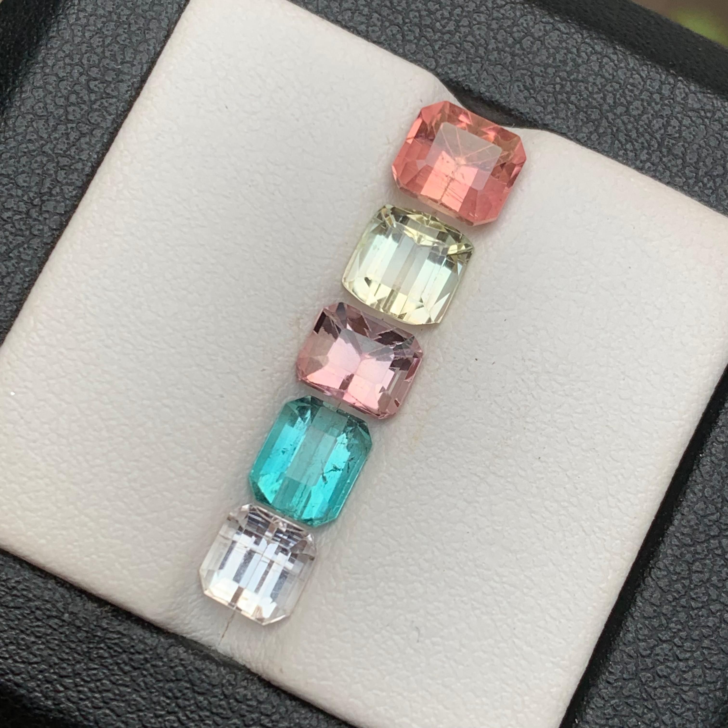 Multi Color Natural Tourmaline Bracelet, Necklace Loose Gemstones Lot 6.24 Carat In New Condition For Sale In Peshawar, PK