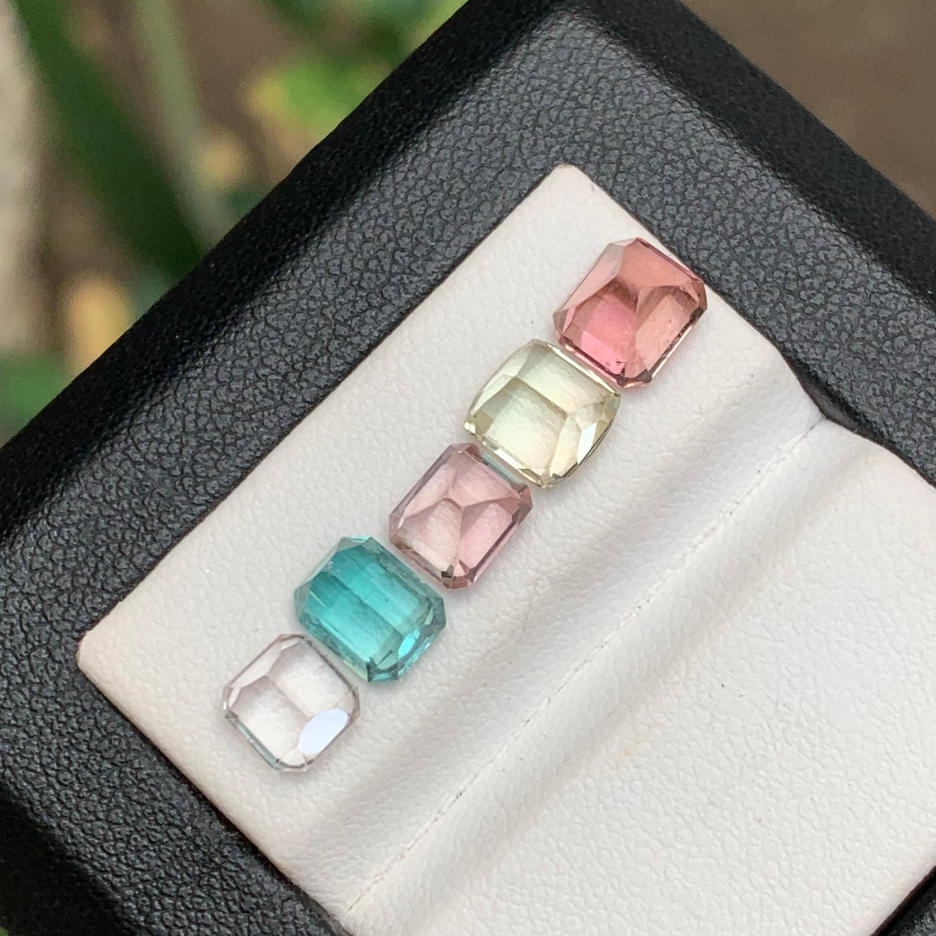 Women's or Men's Multi Color Natural Tourmaline Bracelet, Necklace Loose Gemstones Lot 6.24 Carat For Sale