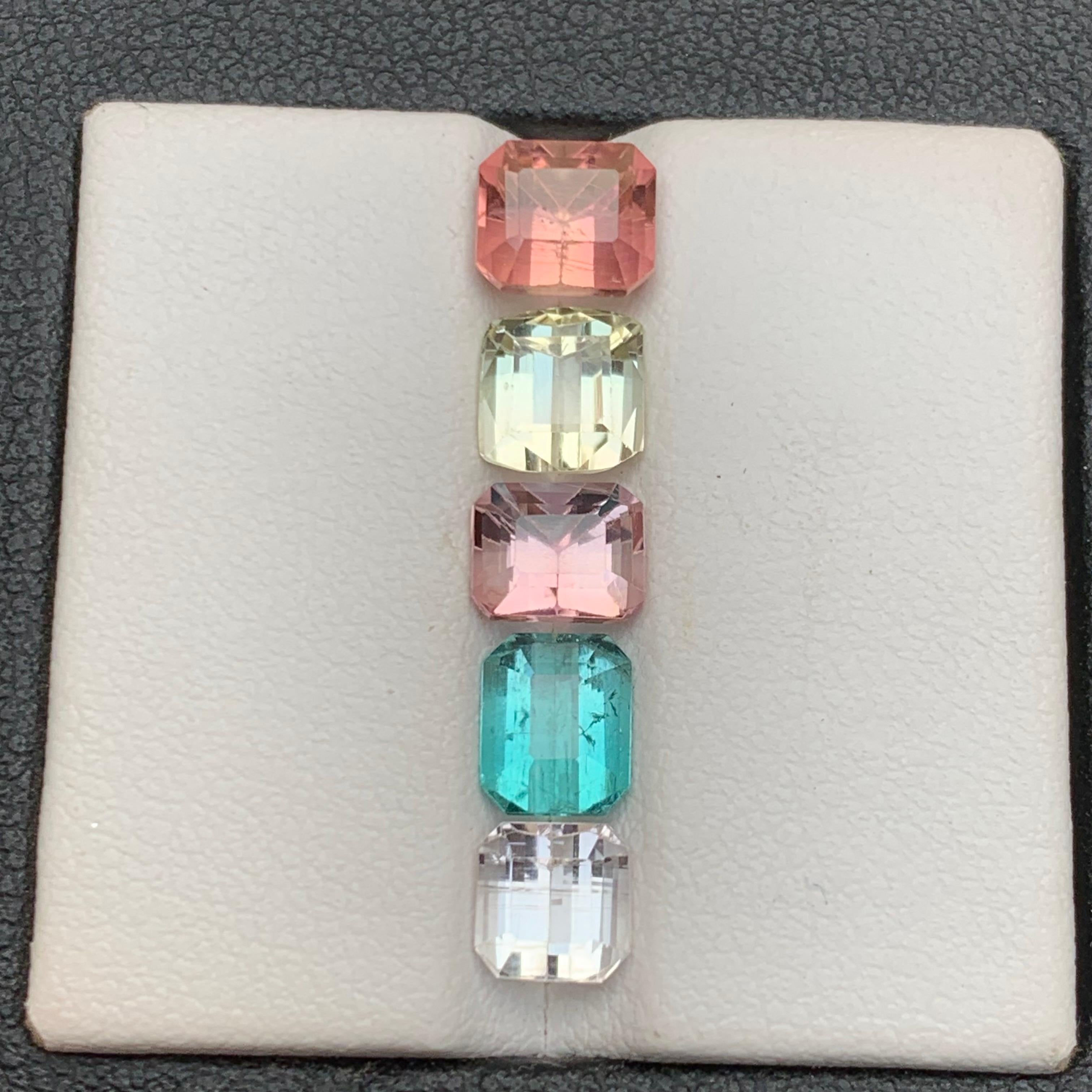 Multi Color Natural Tourmaline Bracelet, Necklace Loose Gemstones Lot 6.24 Carat For Sale 1