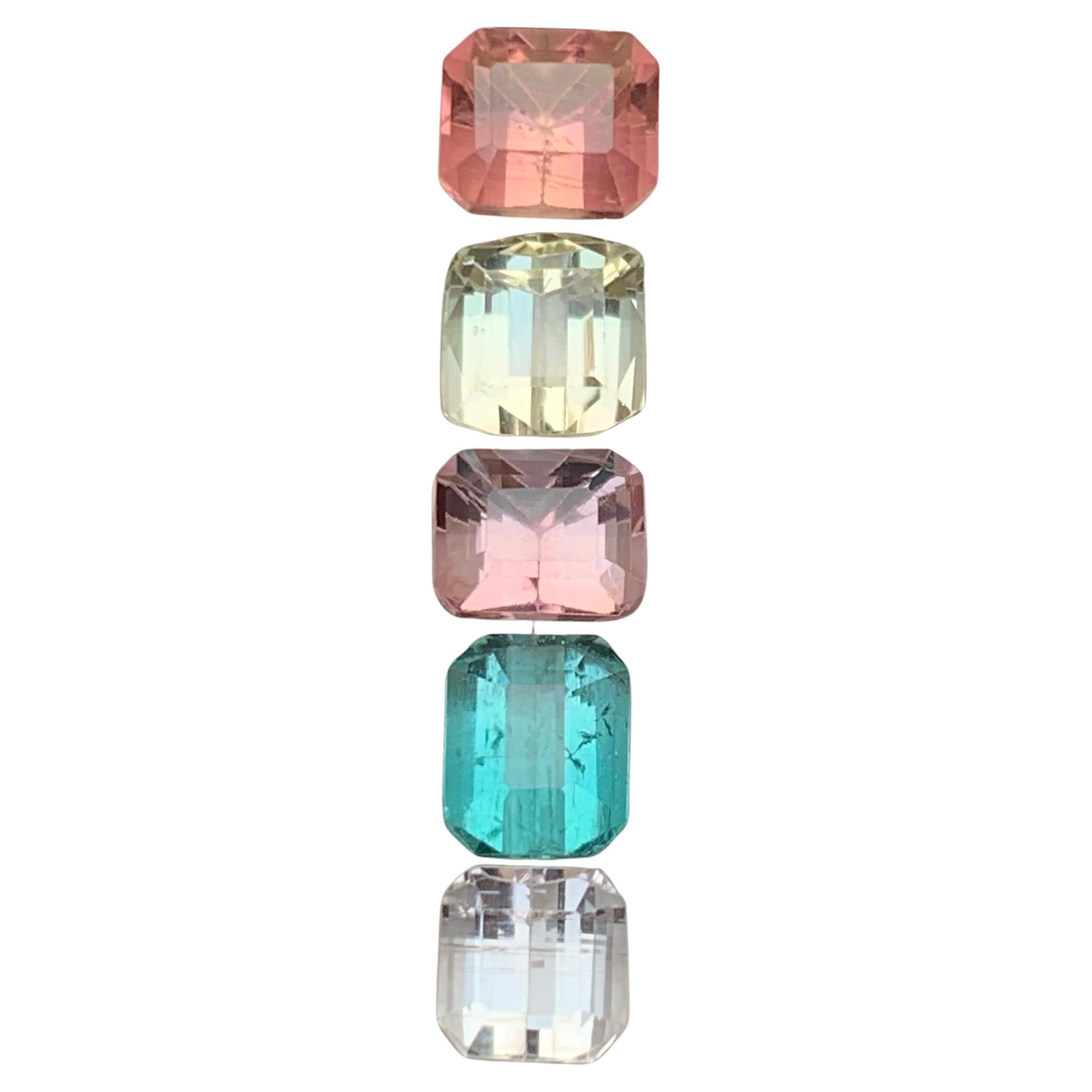 Multi Color Natural Tourmaline Bracelet, Necklace Loose Gemstones Lot 6.24 Carat For Sale