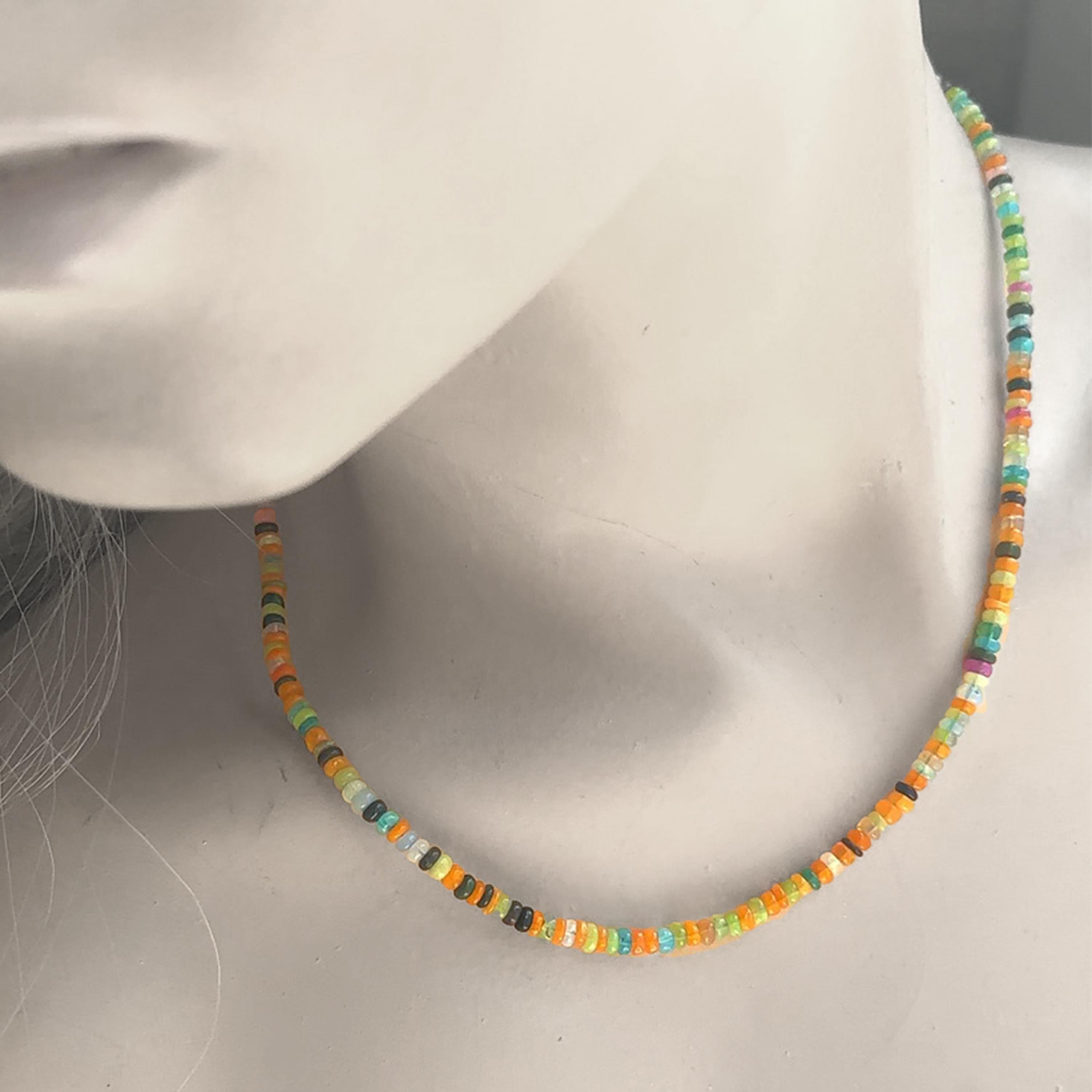 Contemporary Multi-Color Opal Necklace For Sale