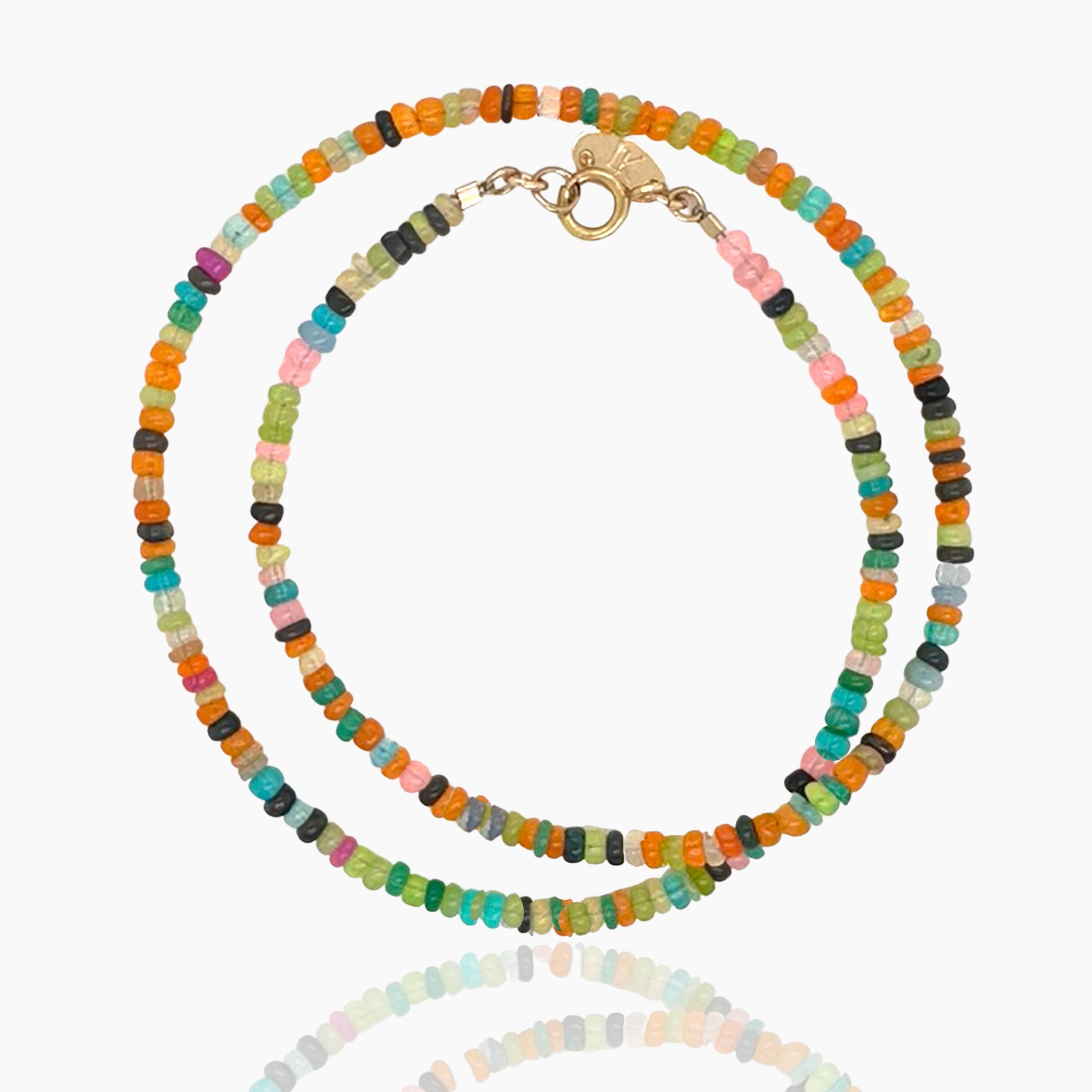 Bead Multi-Color Opal Necklace For Sale