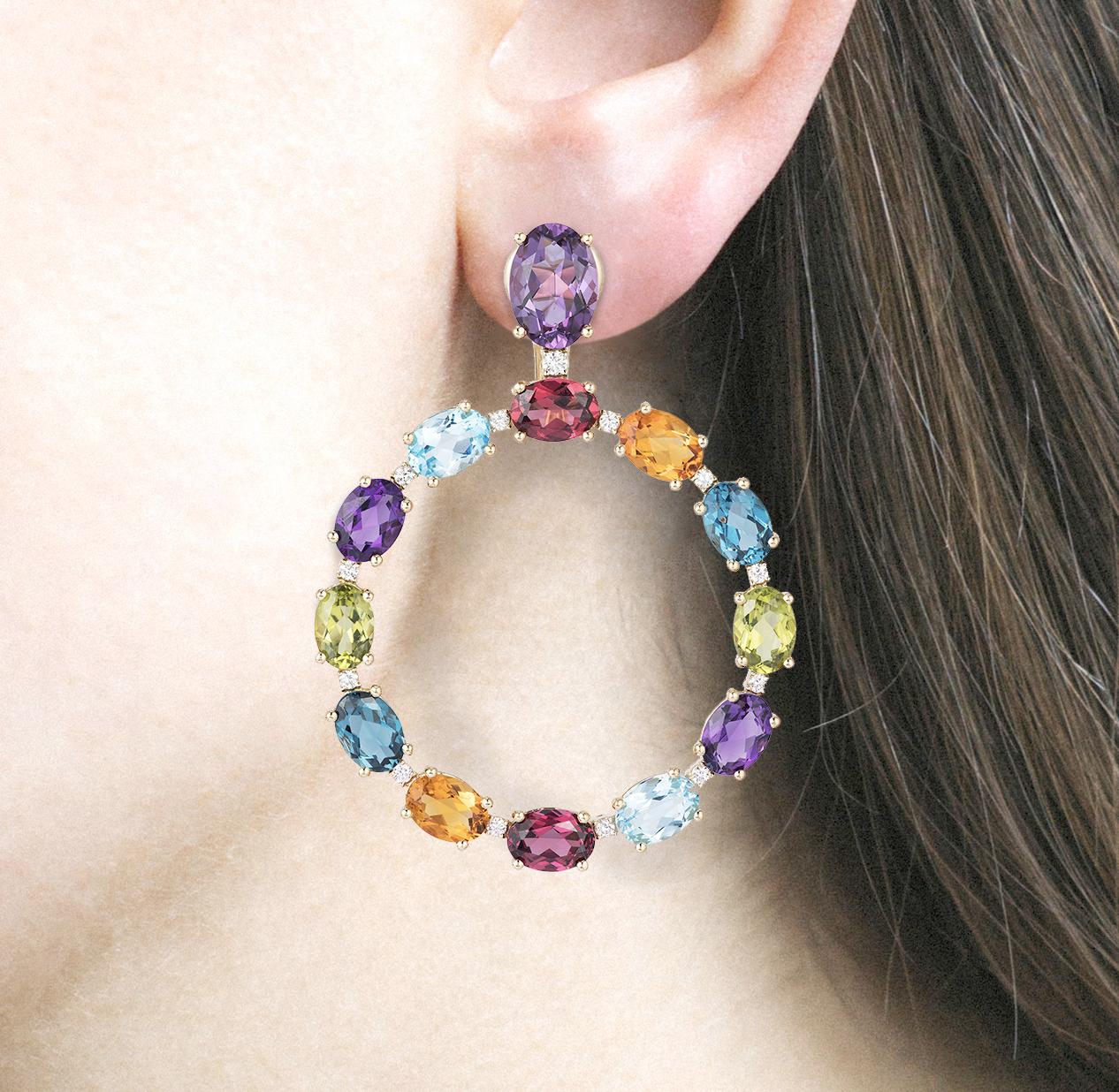 oval earrings diamond