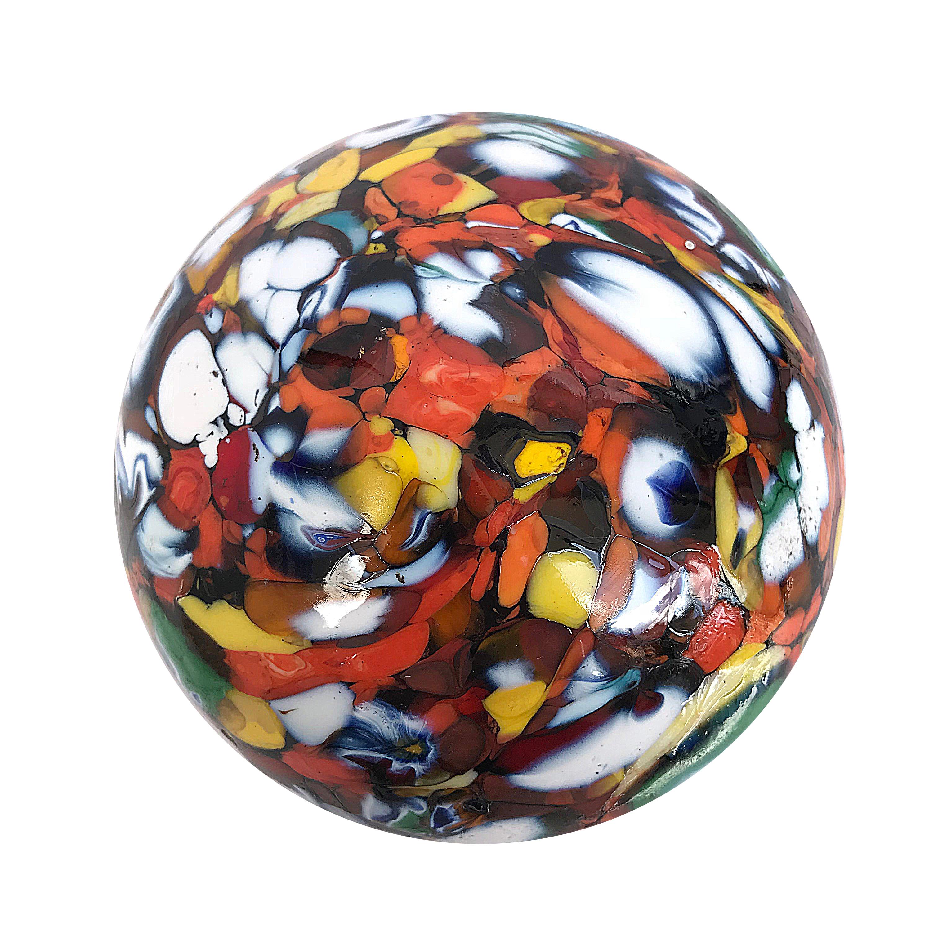 Multi-Color Paperweight in Glass Paste, Murano Glass For Sale 3