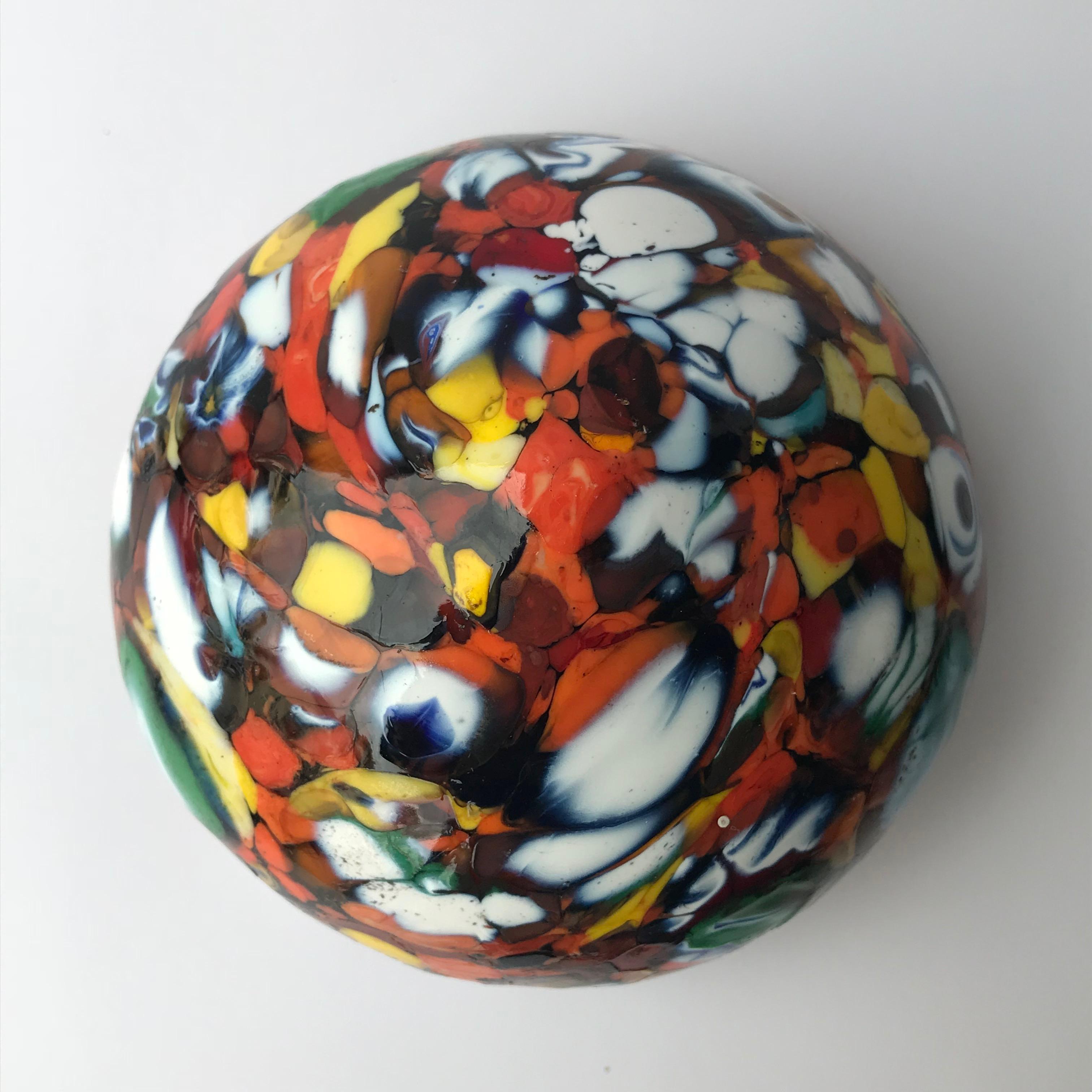 Multi-Color Paperweight in Glass Paste, Murano Glass In Good Condition For Sale In Roma, IT