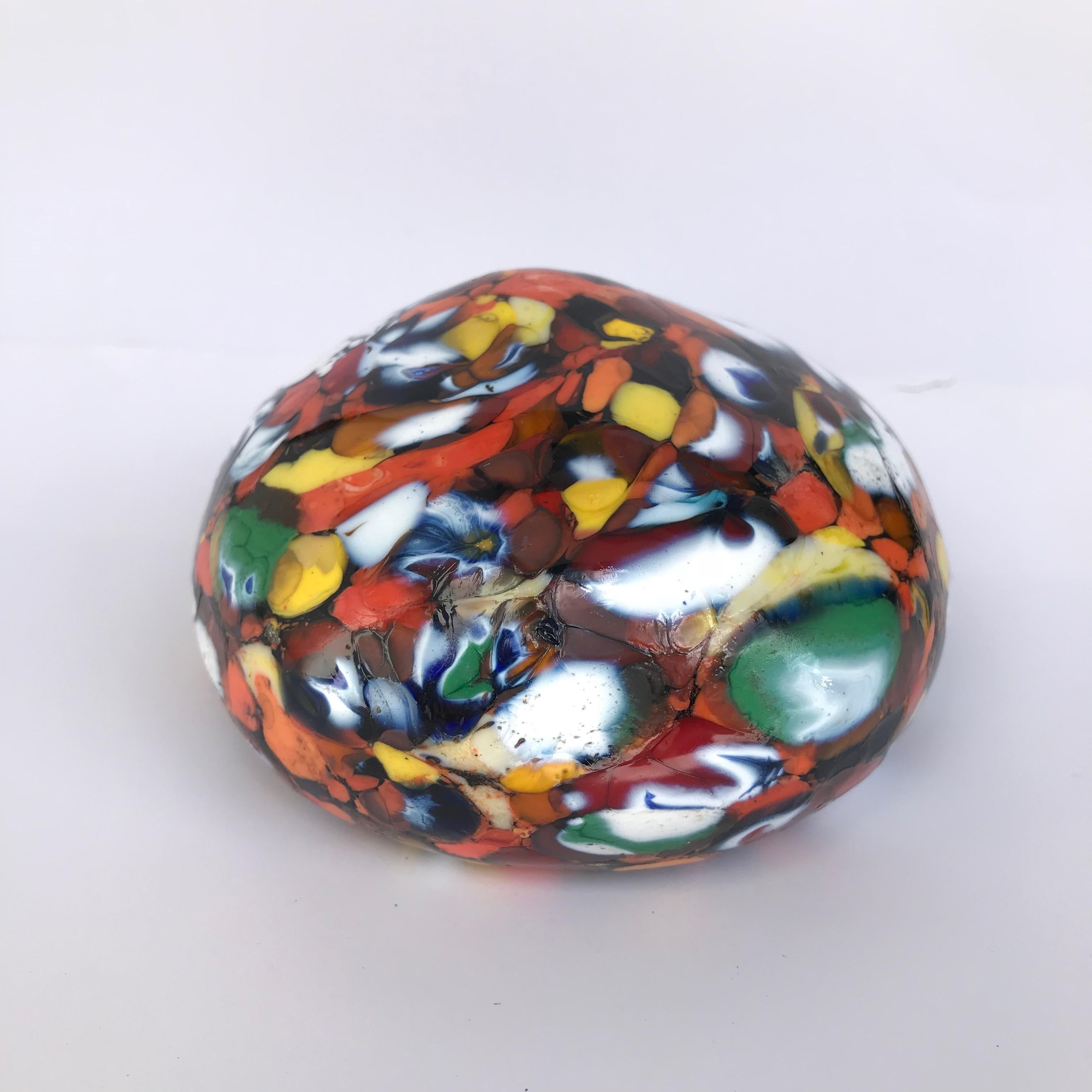 Multi-Color Paperweight in Glass Paste, Murano Glass For Sale 1
