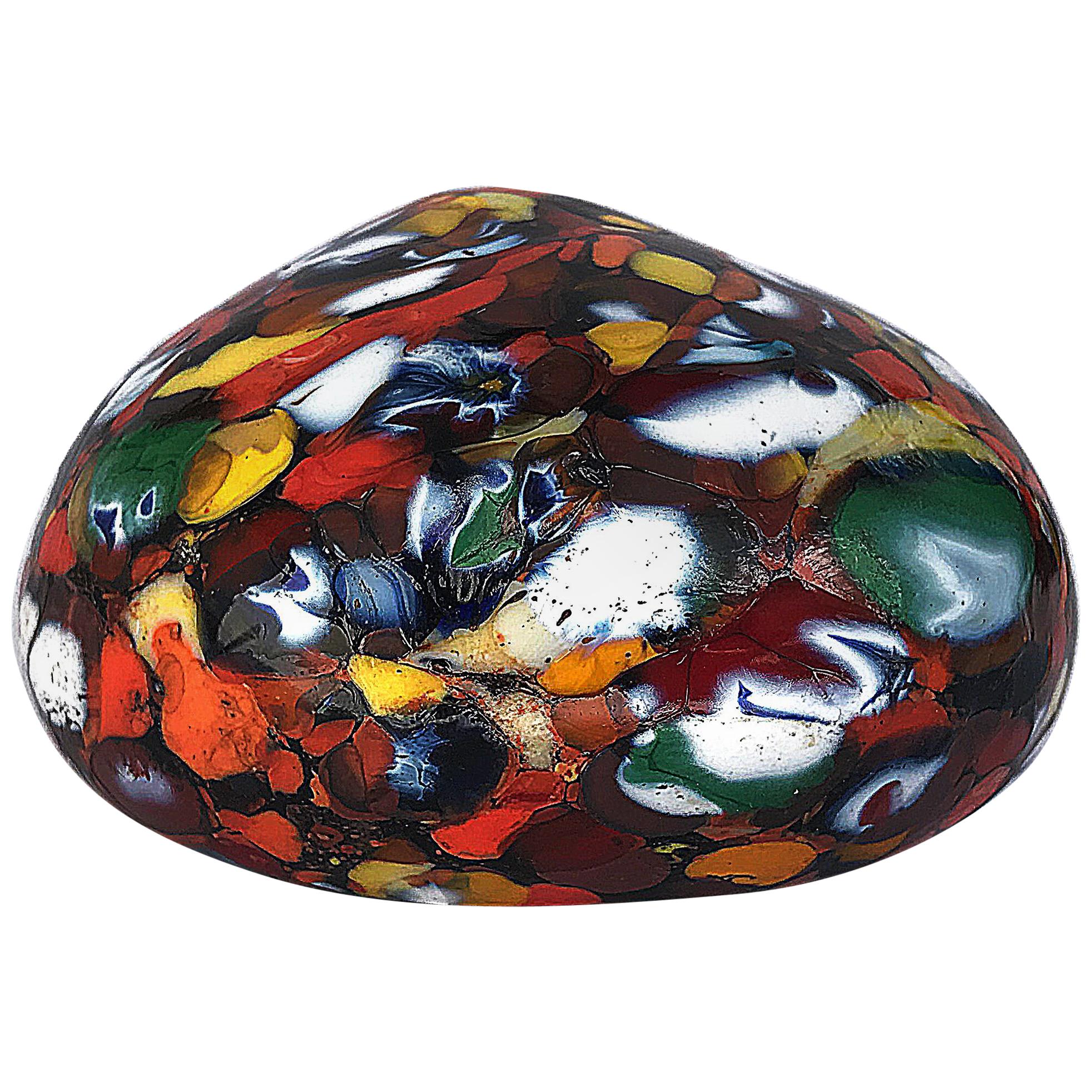 Multi-Color Paperweight in Glass Paste, Murano Glass For Sale