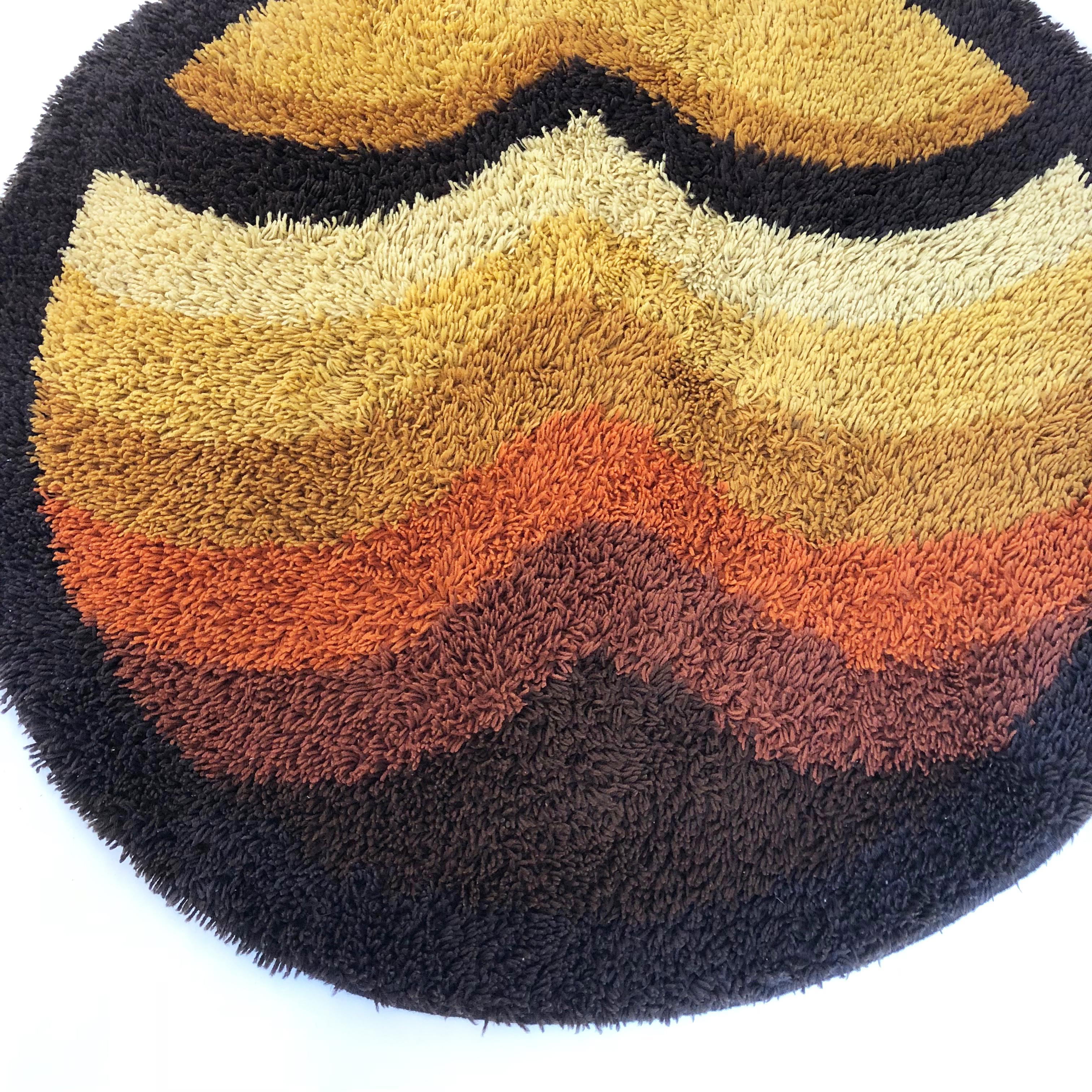Multi-Color Pop Art Panton High Pile Rya Rug Carpet Desso, Netherlands, 1970 8