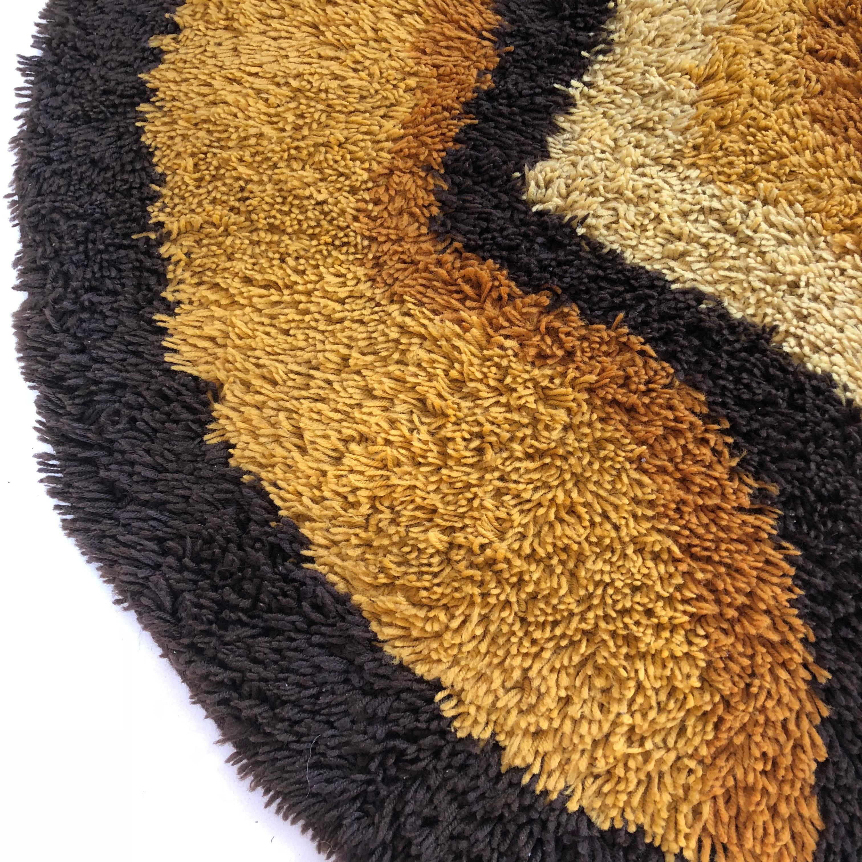 Wool Multi-Color Pop Art Panton High Pile Rya Rug Carpet Desso, Netherlands, 1970