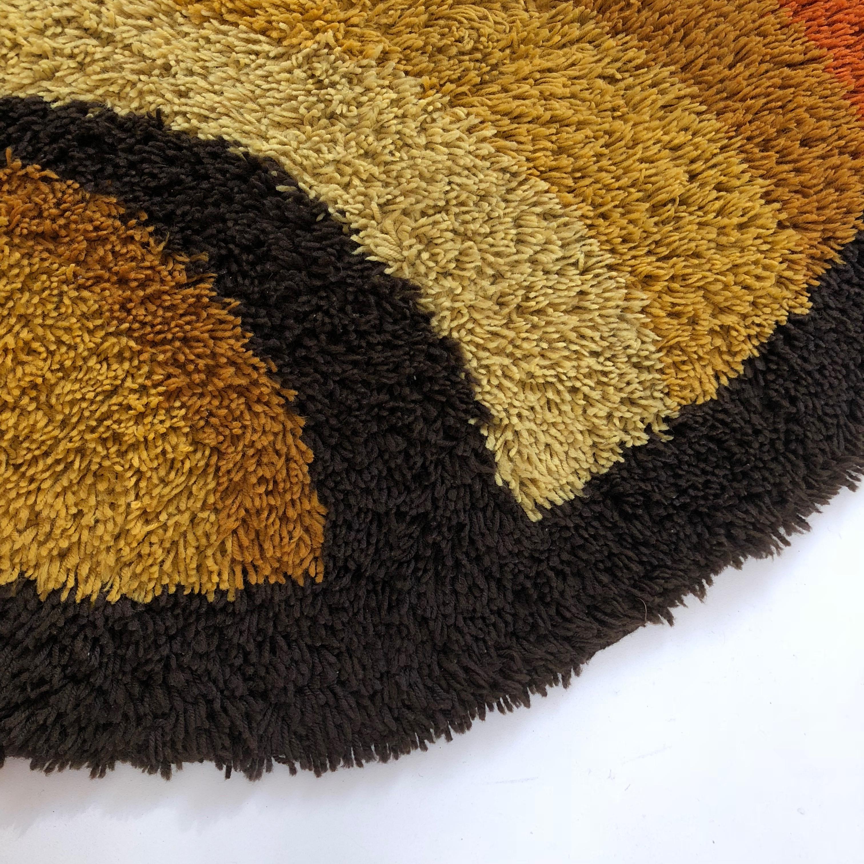 Multi-Color Pop Art Panton High Pile Rya Rug Carpet Desso, Netherlands, 1970 1