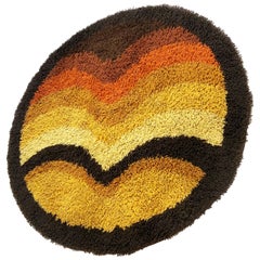 Multi-Color Pop Art Panton High Pile Rya Rug Carpet Desso, Netherlands, 1970