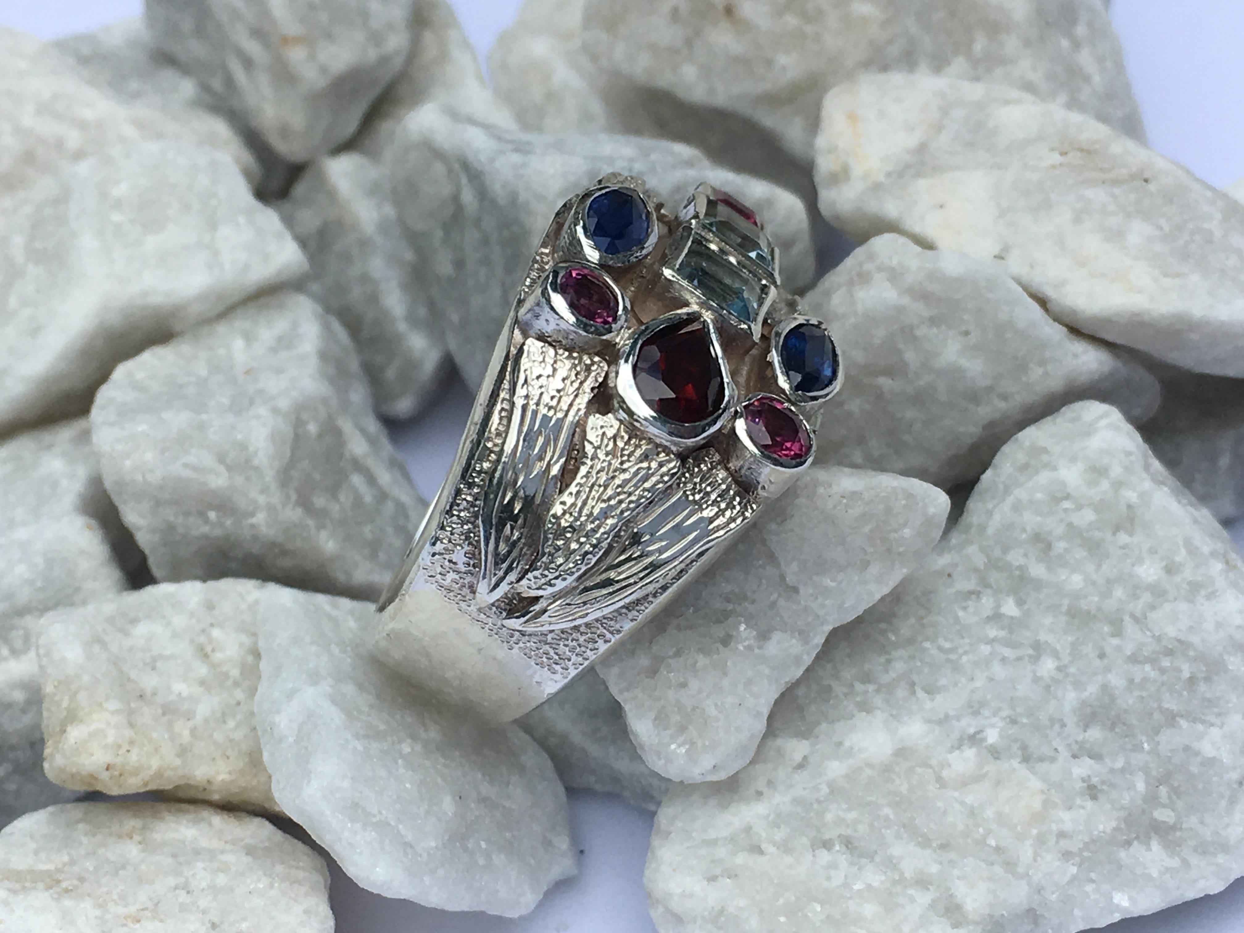 Multi-Color Precious & Semi Precious Ring This item is on sale for Black Friday For Sale 5