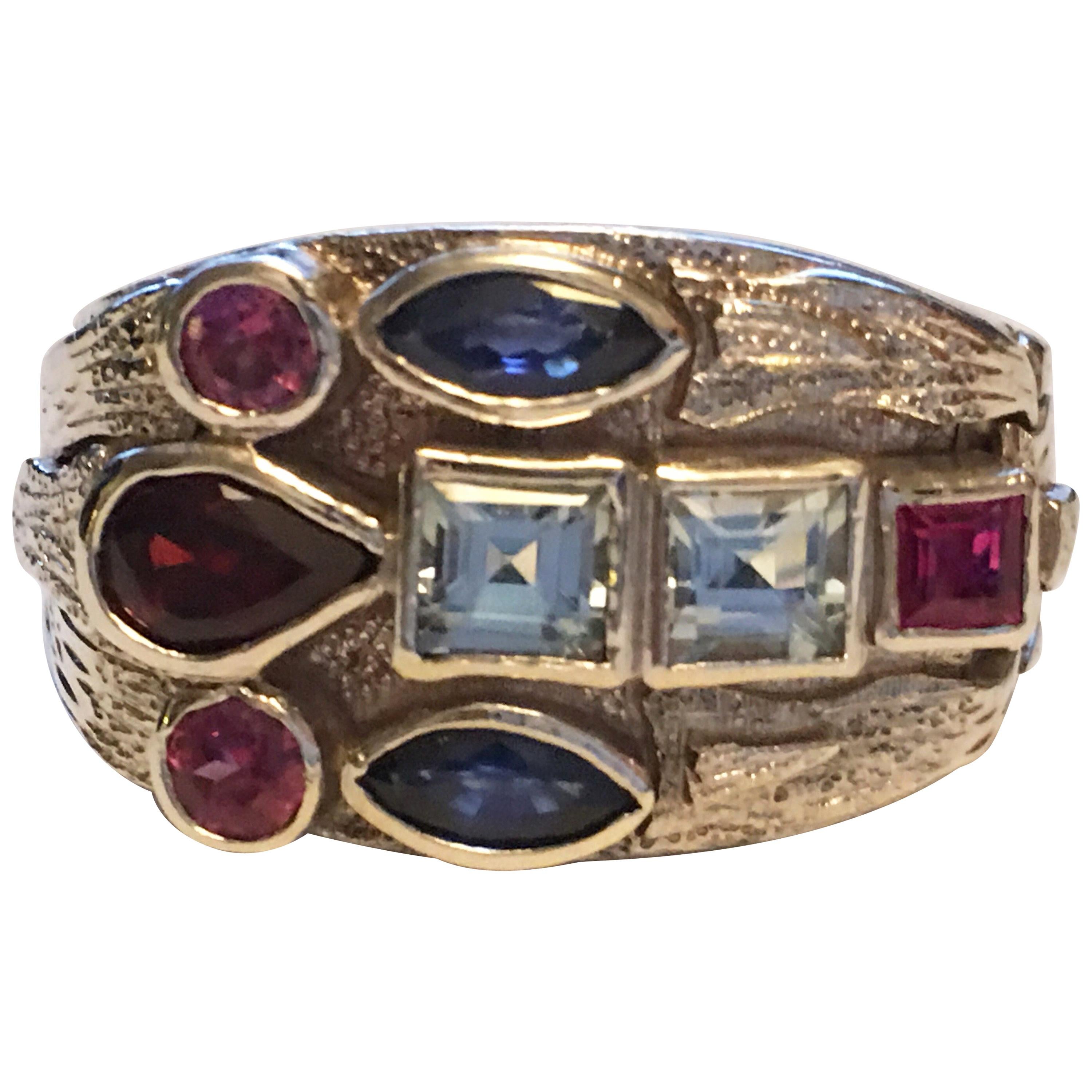 Multi-Color Precious & Semi Precious Ring This item is on sale for Black Friday For Sale