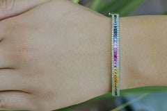 Mehrfarbiger Regenbogen-Saphir-Armreif