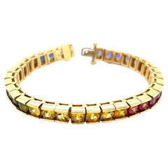 Multi-Color Rainbow Sapphire Tennis Bracelet