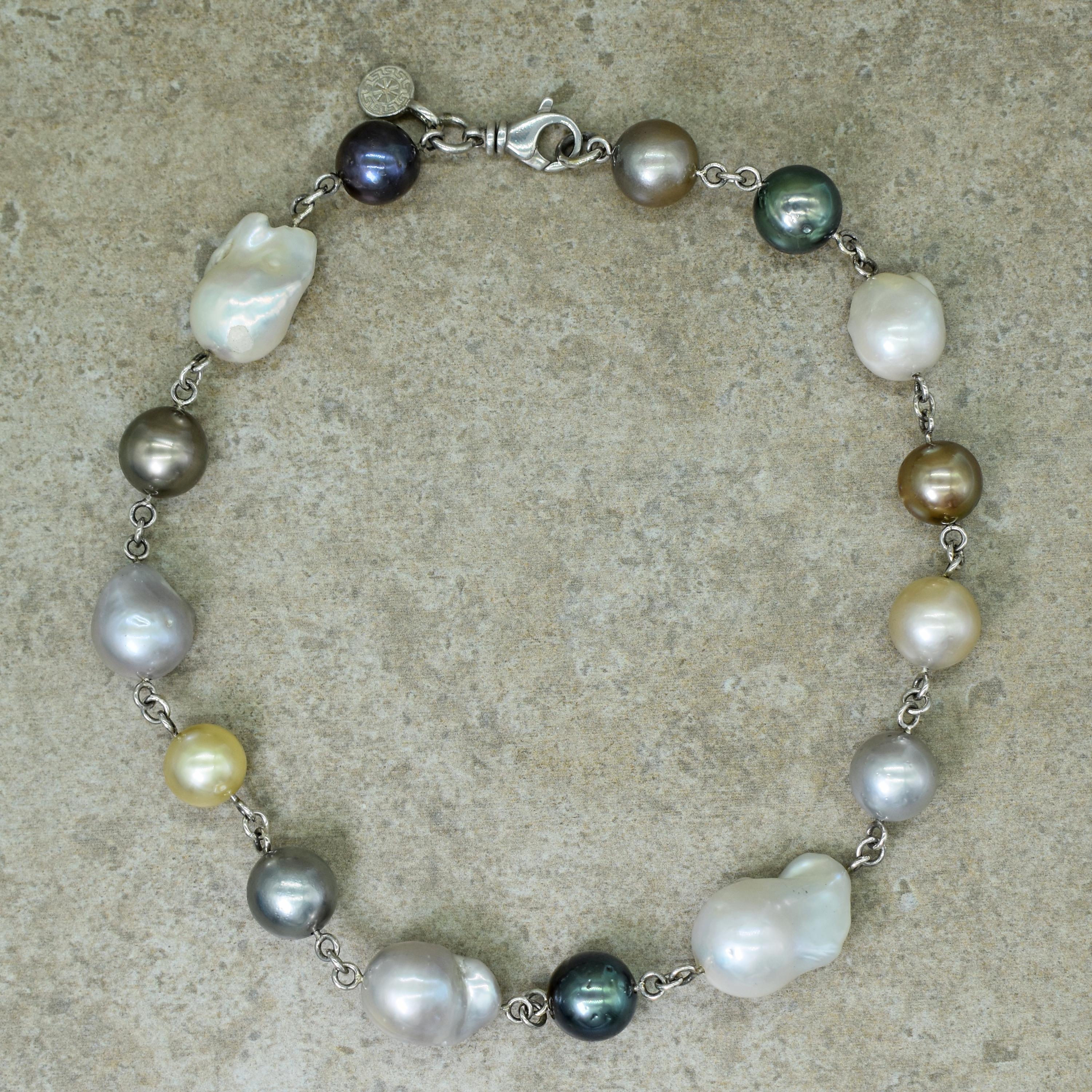 multicolor baroque pearl necklace