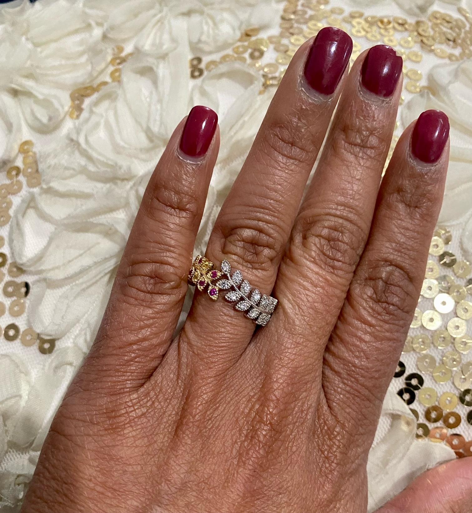 Donna Fascia in oro con zaffiri e diamanti multicolore in vendita